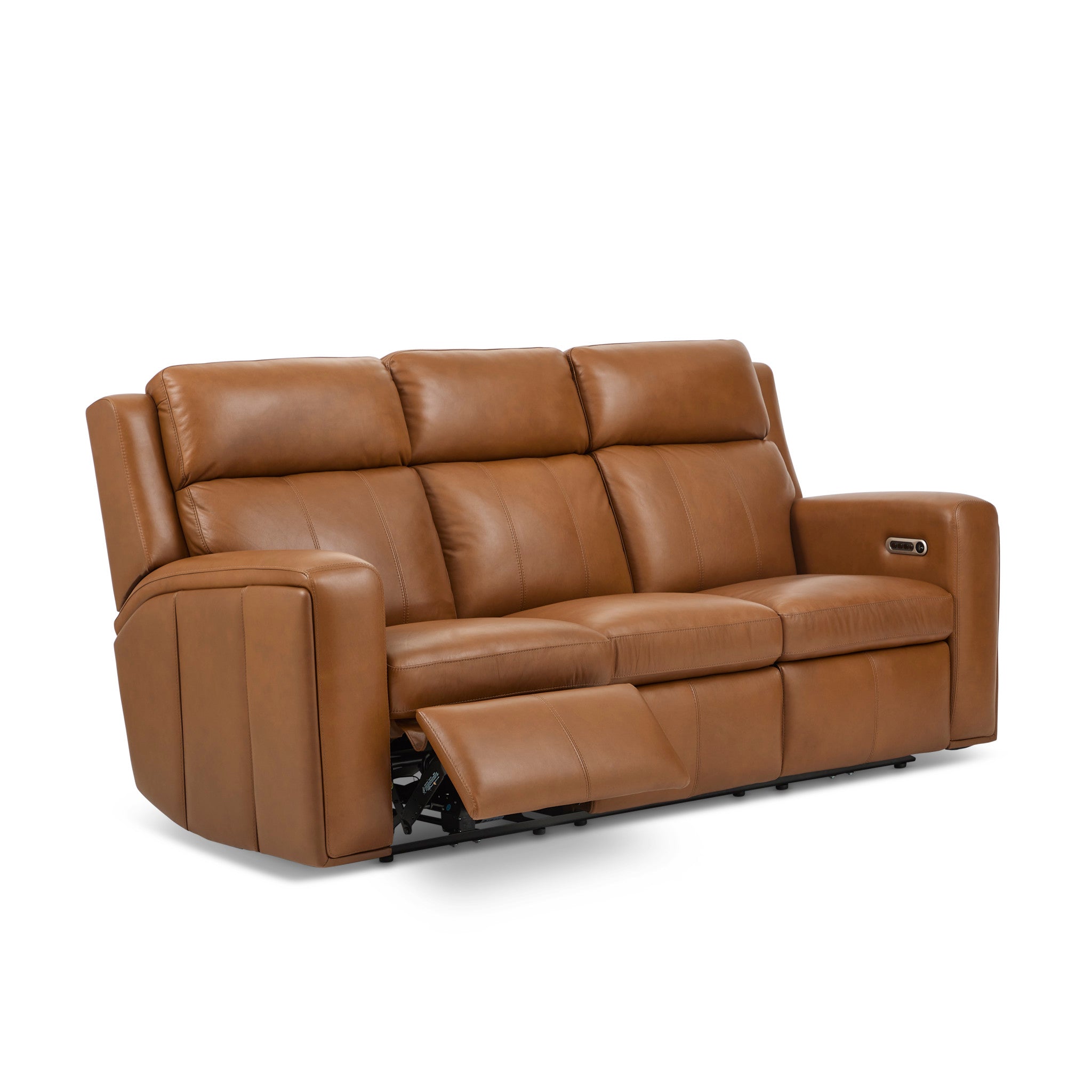 Wyatt Leather Power Reclining Sofa with Power Headrests & Lumbar