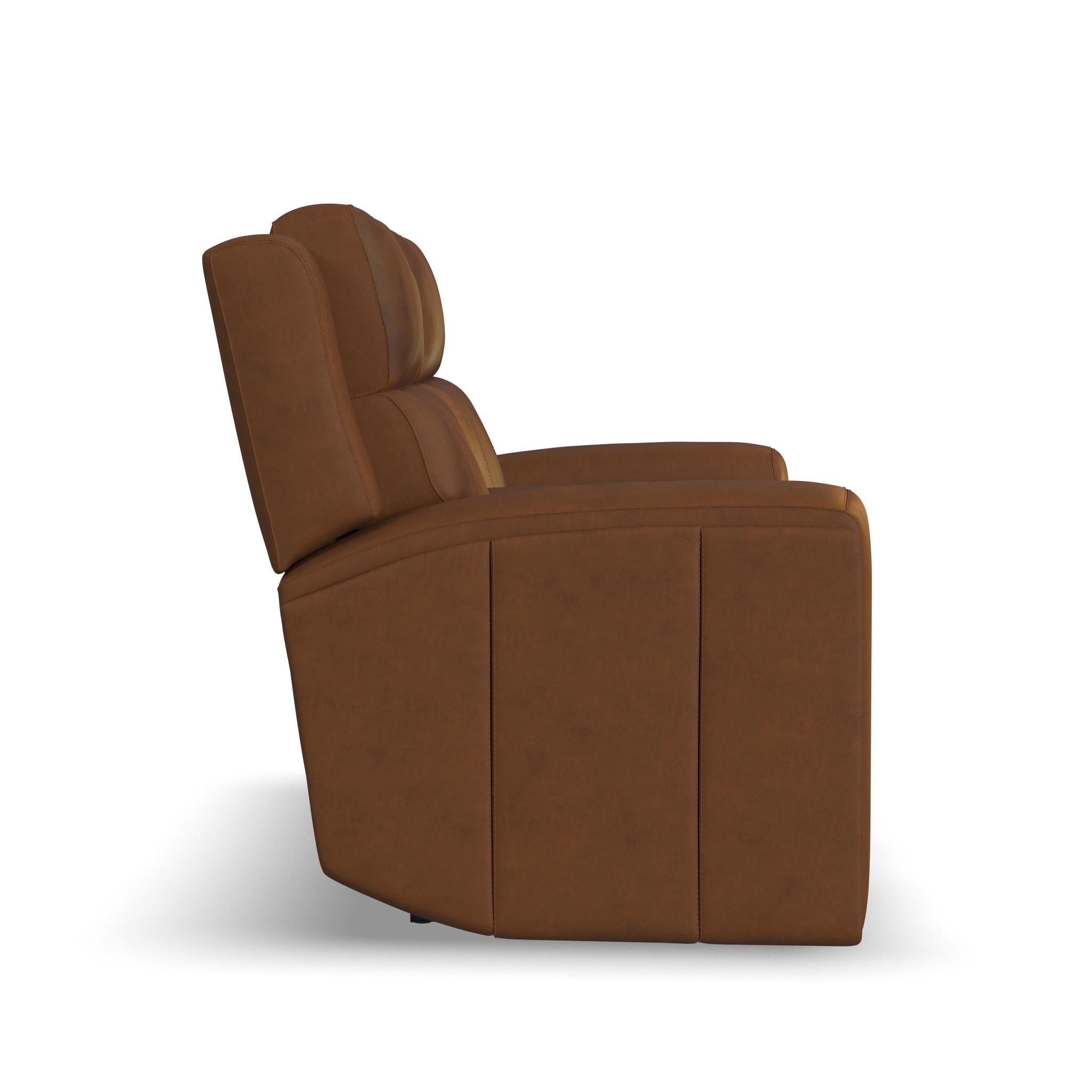 Wyatt Canyon Leather Power Reclining Loveseat with Console & Power Headrests & Lumbar