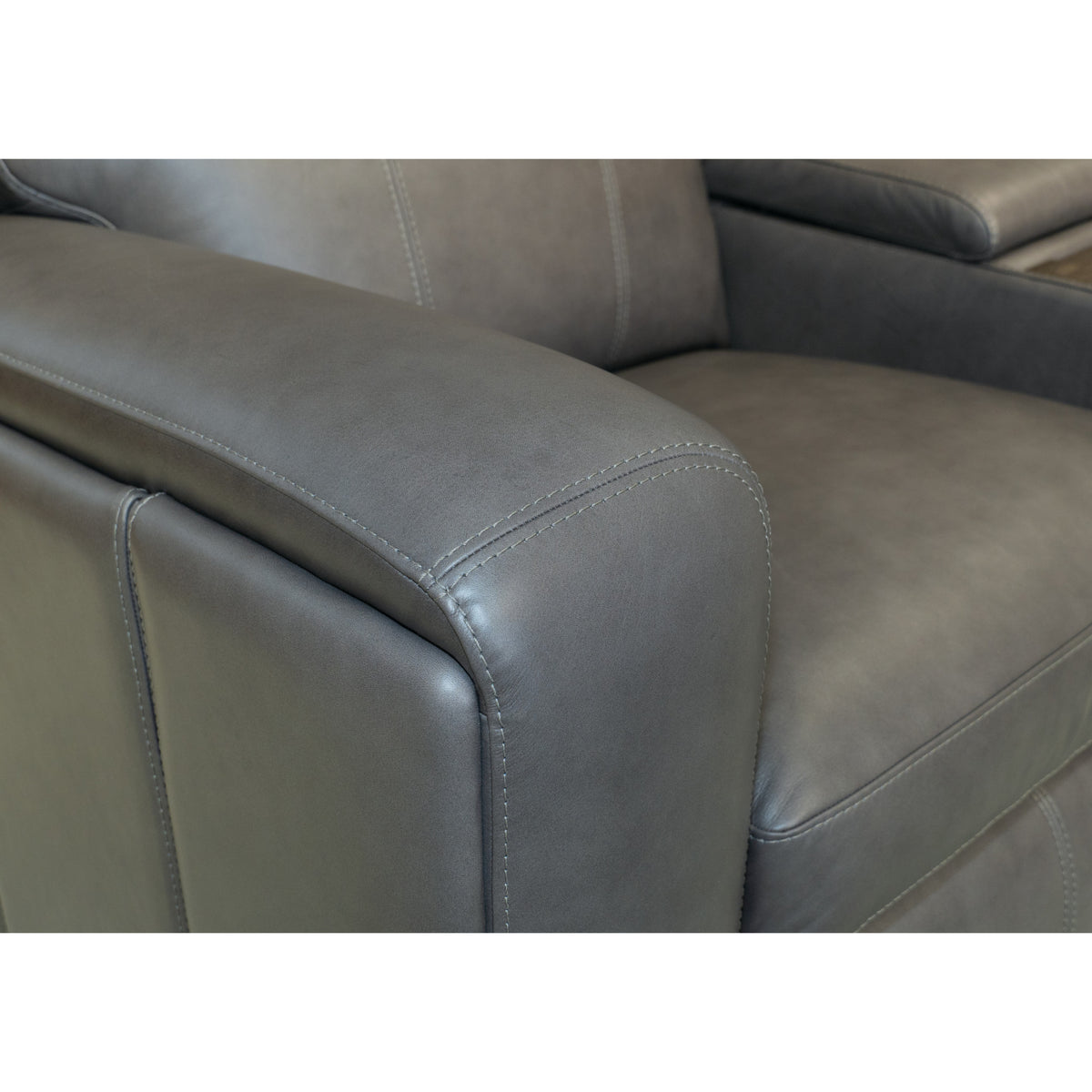 Wyatt Leather Power Reclining Sectional with Power Headrest & Lumbar