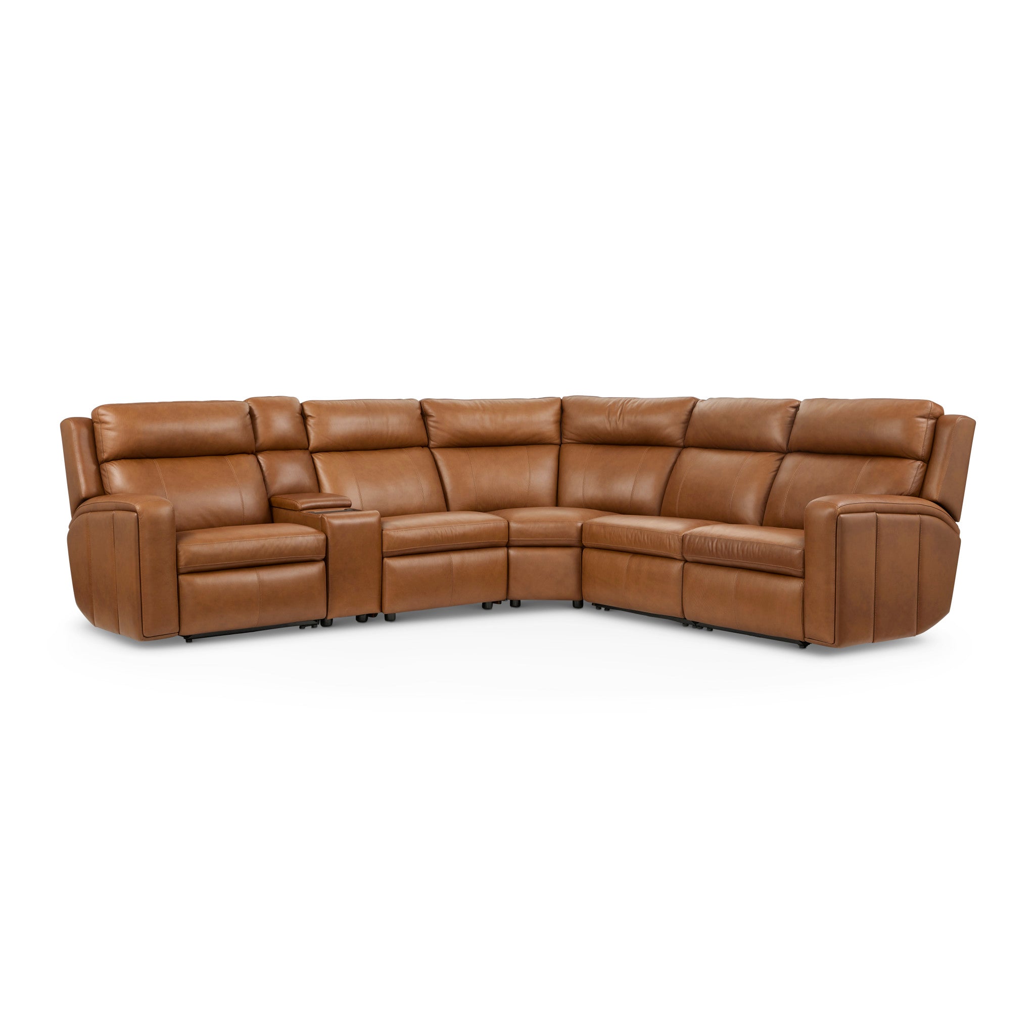 Wyatt Canyon Leather Power Reclining Sectional with Power Headrest
