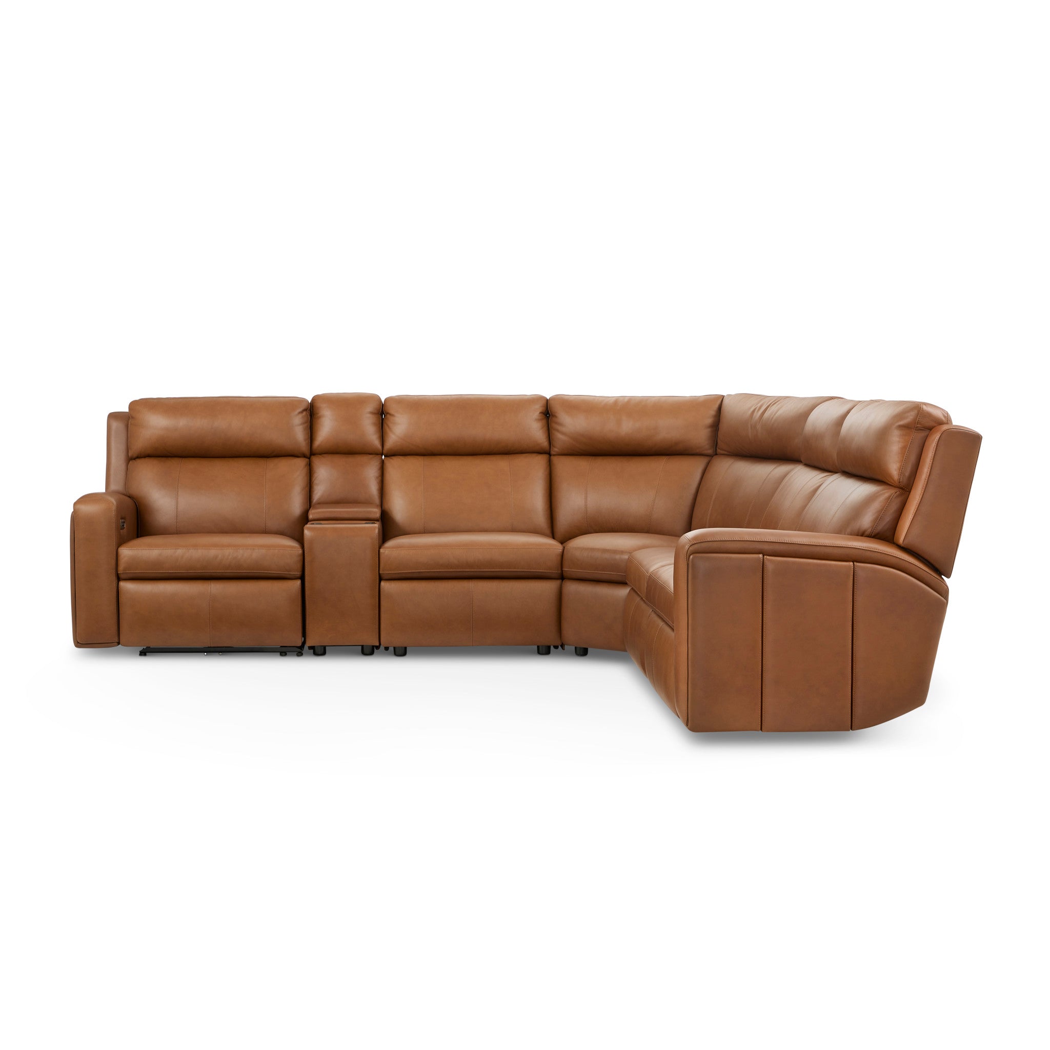 Wyatt Leather Power Reclining Sectional with Power Headrest & Lumbar