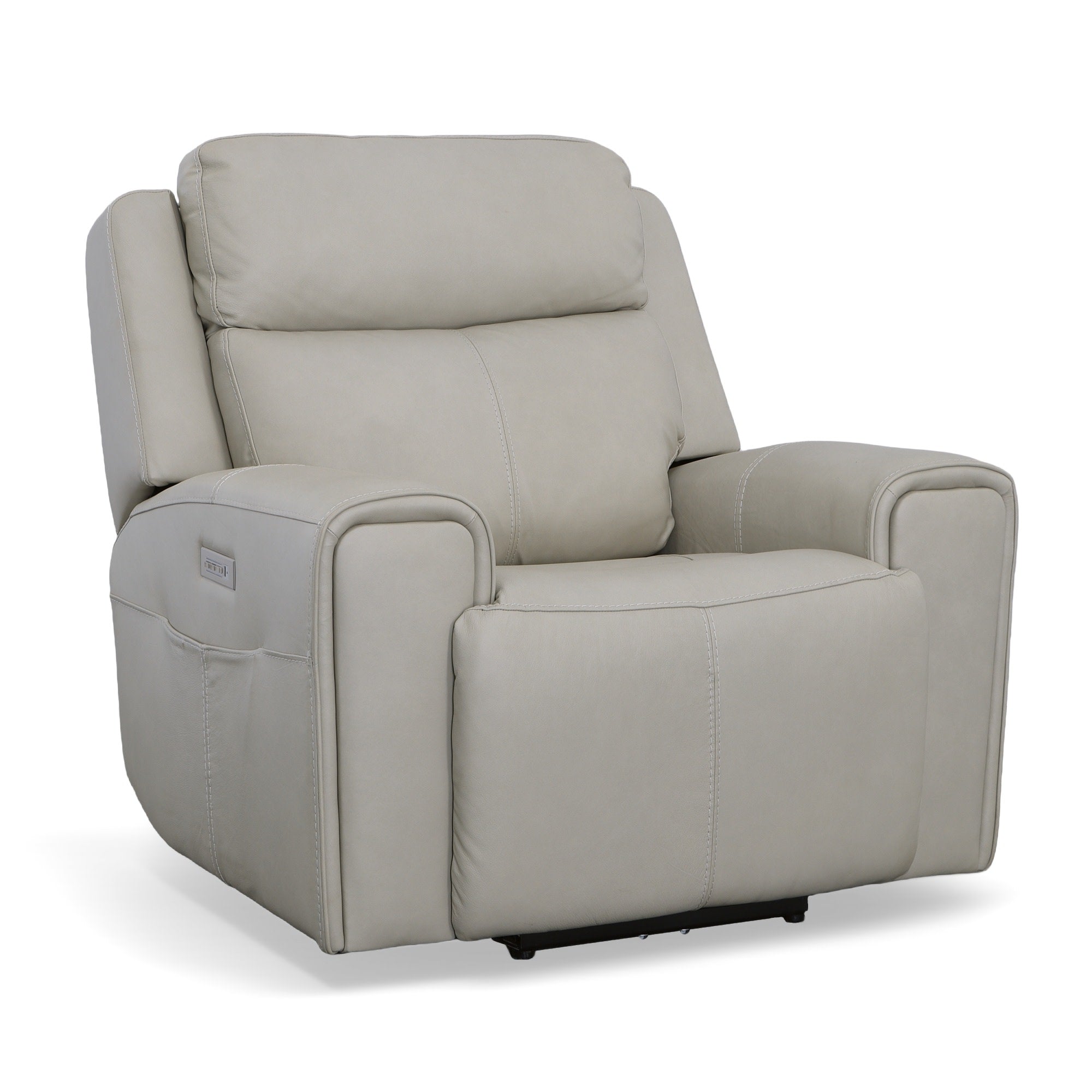 Barnett Gray Matters Leather Power Recliner with Power Headrest & Lumbar
