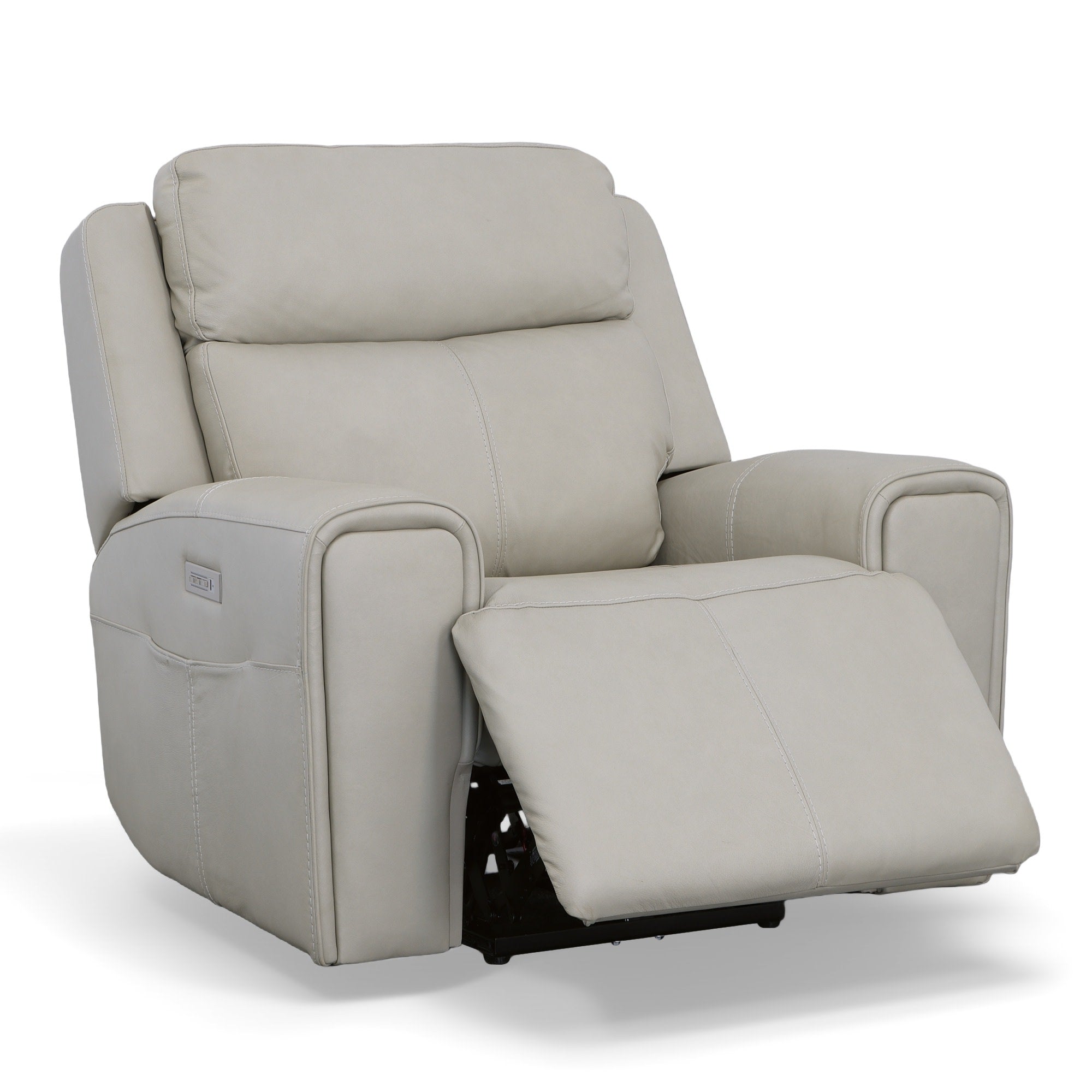 Barnett Gray Matters Leather Power Recliner with Power Headrest & Lumbar