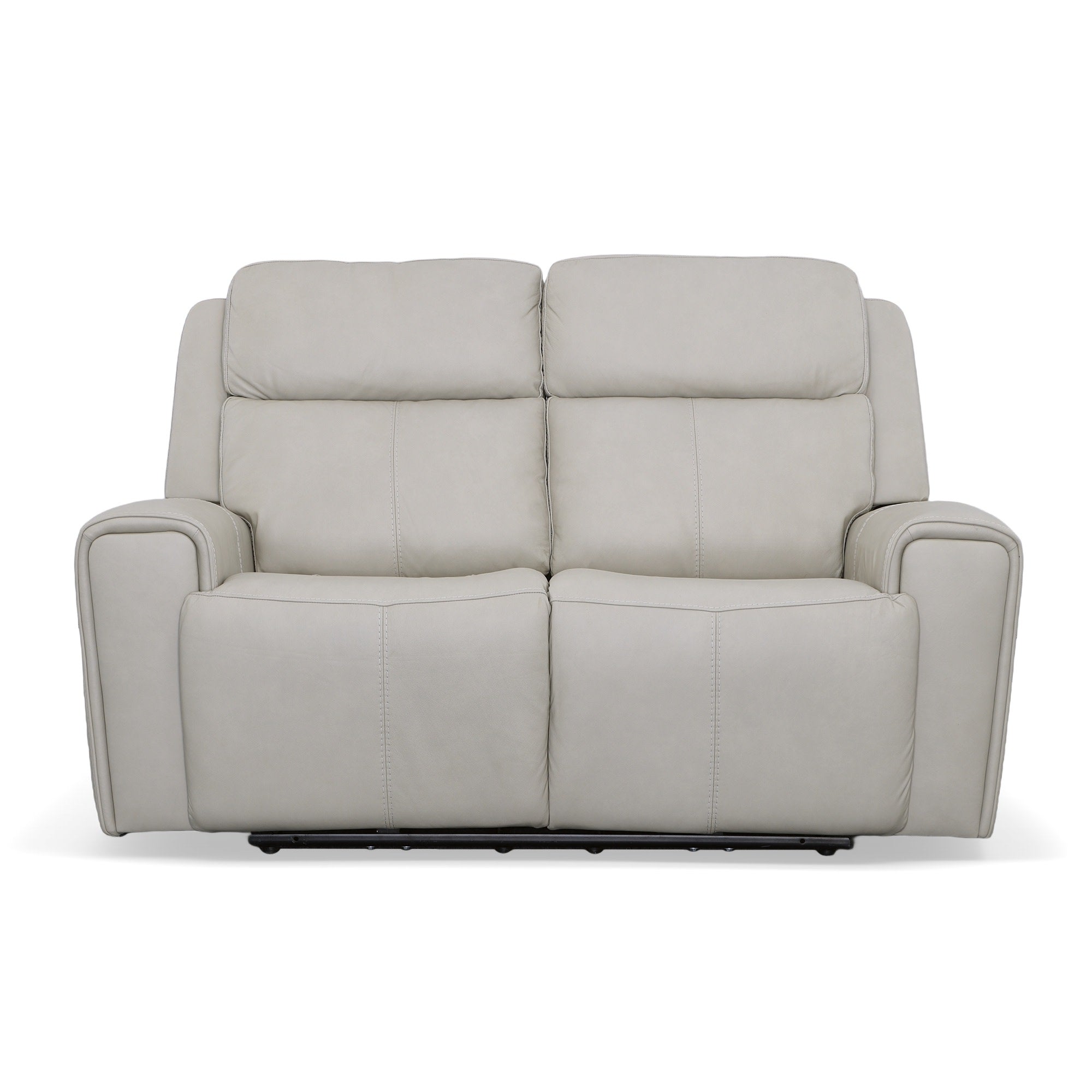 Barnett Gray Matters Leather Power Reclining Loveseat with Power Headrests & Lumbar