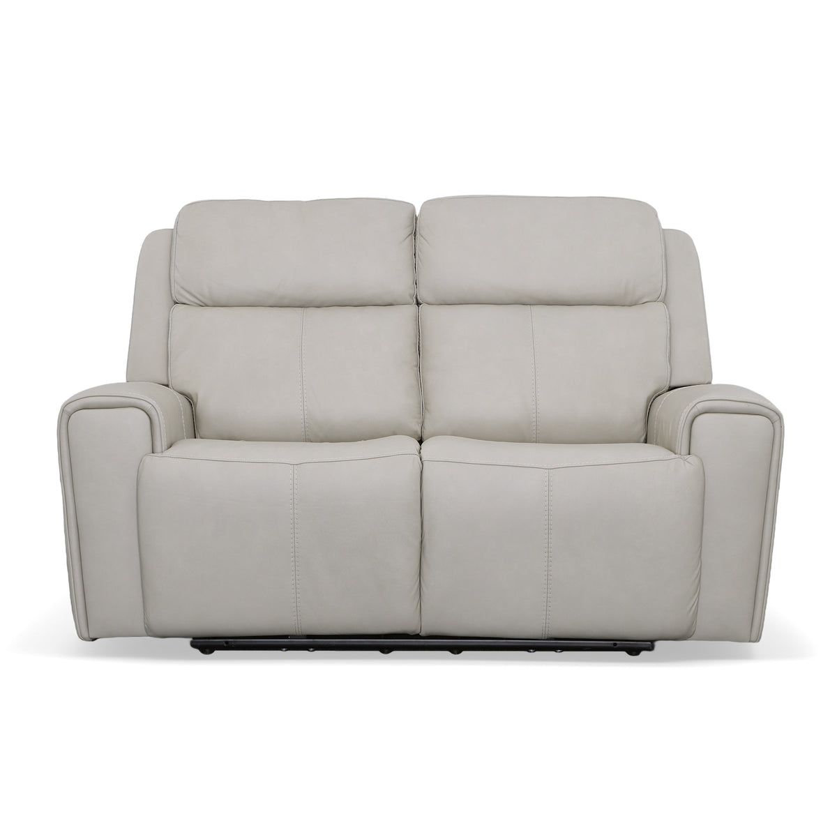 Barnett Gray Matters Leather Power Reclining Loveseat with Power Headrests & Lumbar