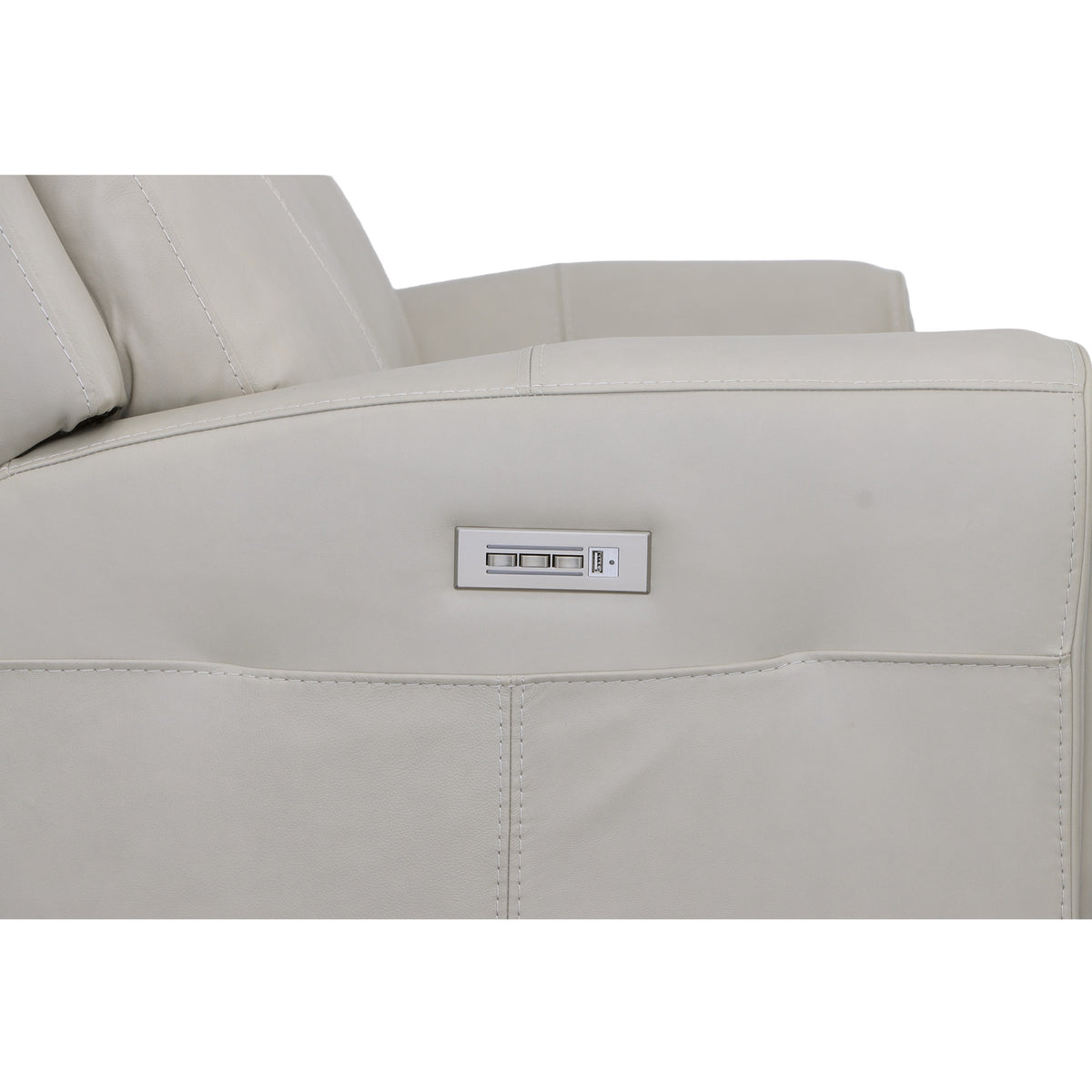 Barnett Gray Matters Leather Power Reclining Sofa with Power Headrests & Lumbar