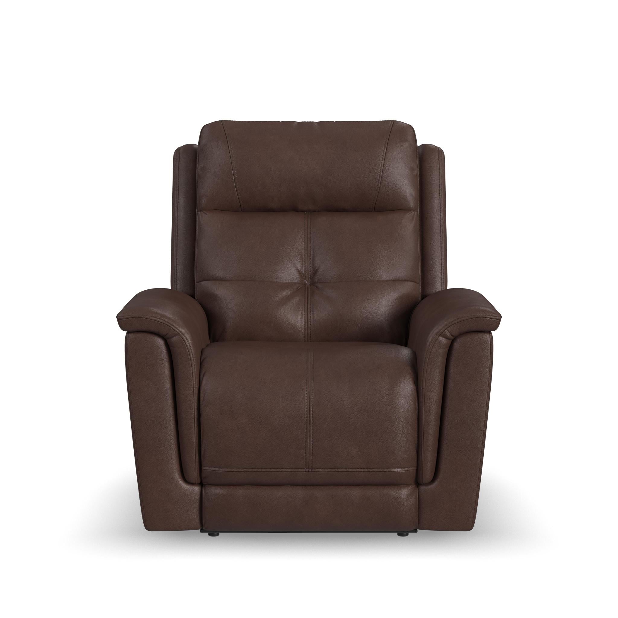 Ranger Rustic Brown Leather Power Recliner with Power Headrest, Lumbar, Heat & Massage