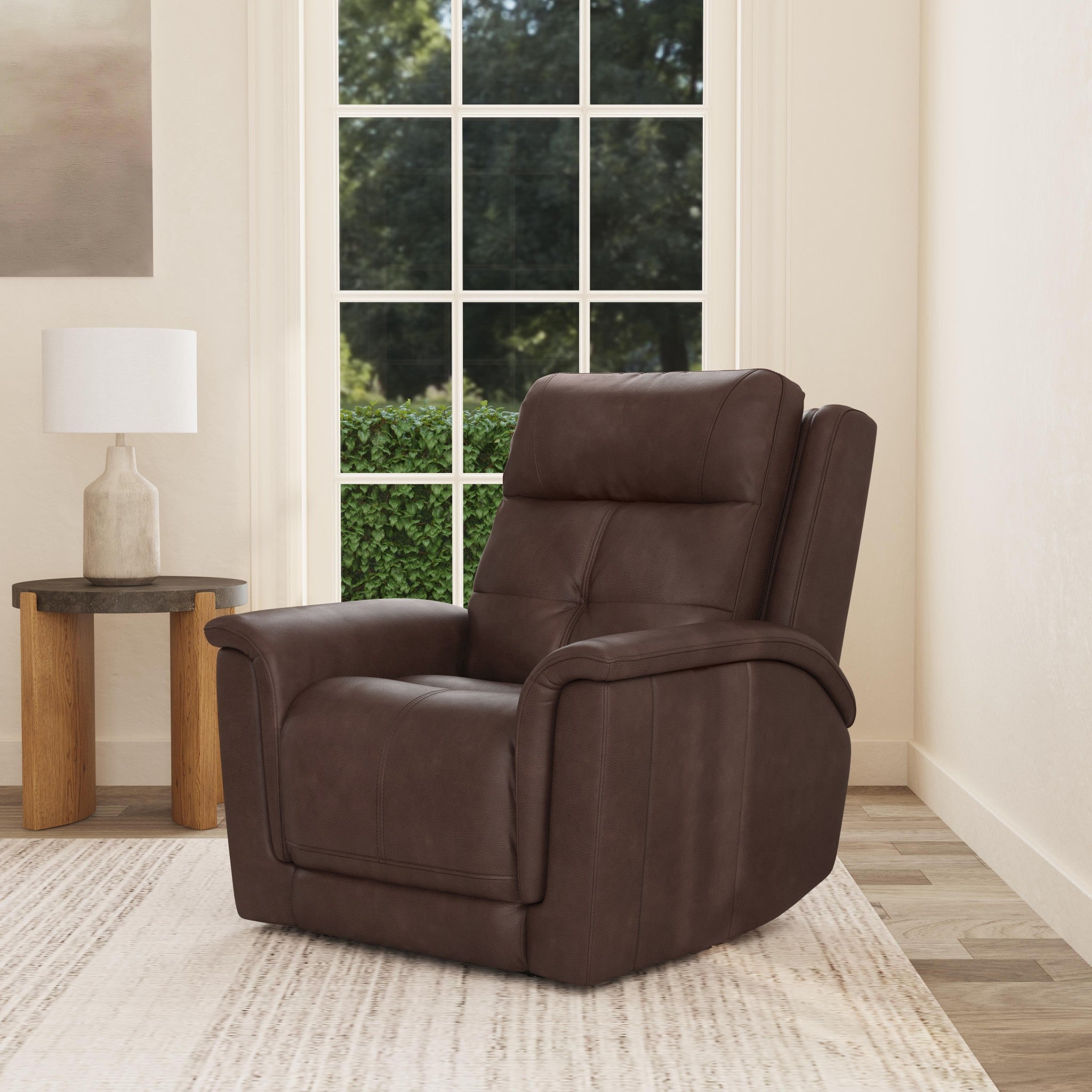 Ranger Rustic Brown Leather Power Recliner with Power Headrest, Lumbar, Heat & Massage