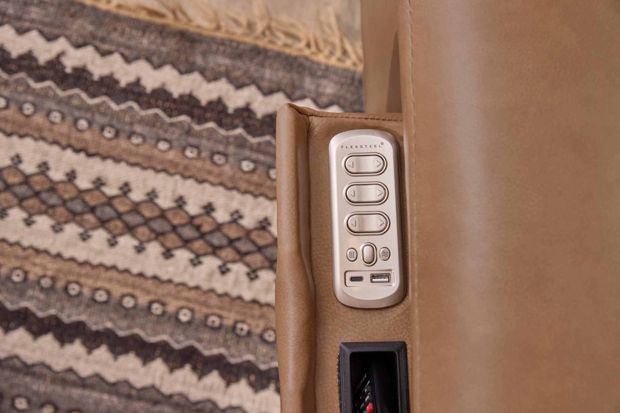 Ranger Brown Leather Power Recliner with Power Headrest, Lumbar, Heat & Massage