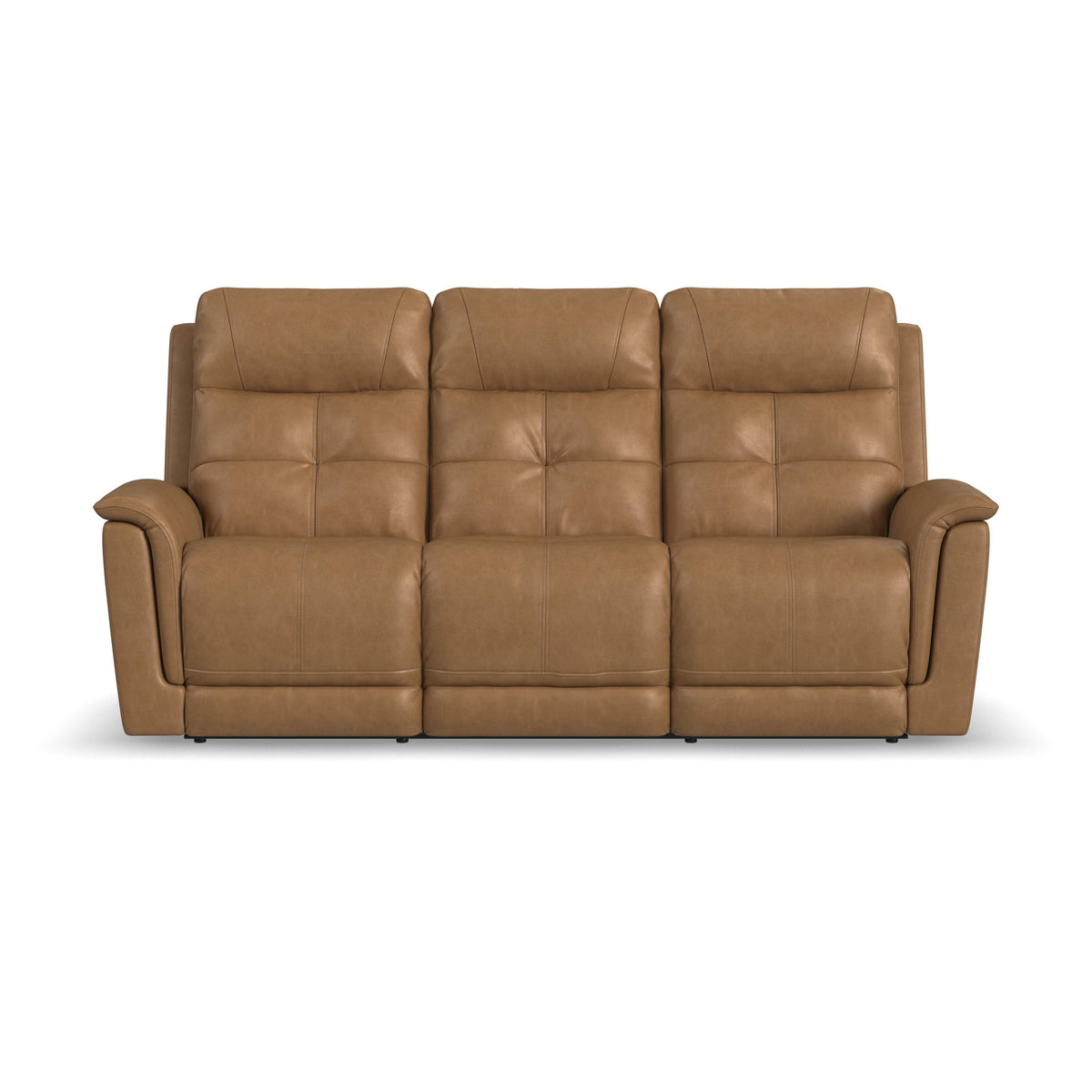 Ranger Leather Power Reclining Sofa with Console, Power Headrest, Lumbar, Heat & Massage