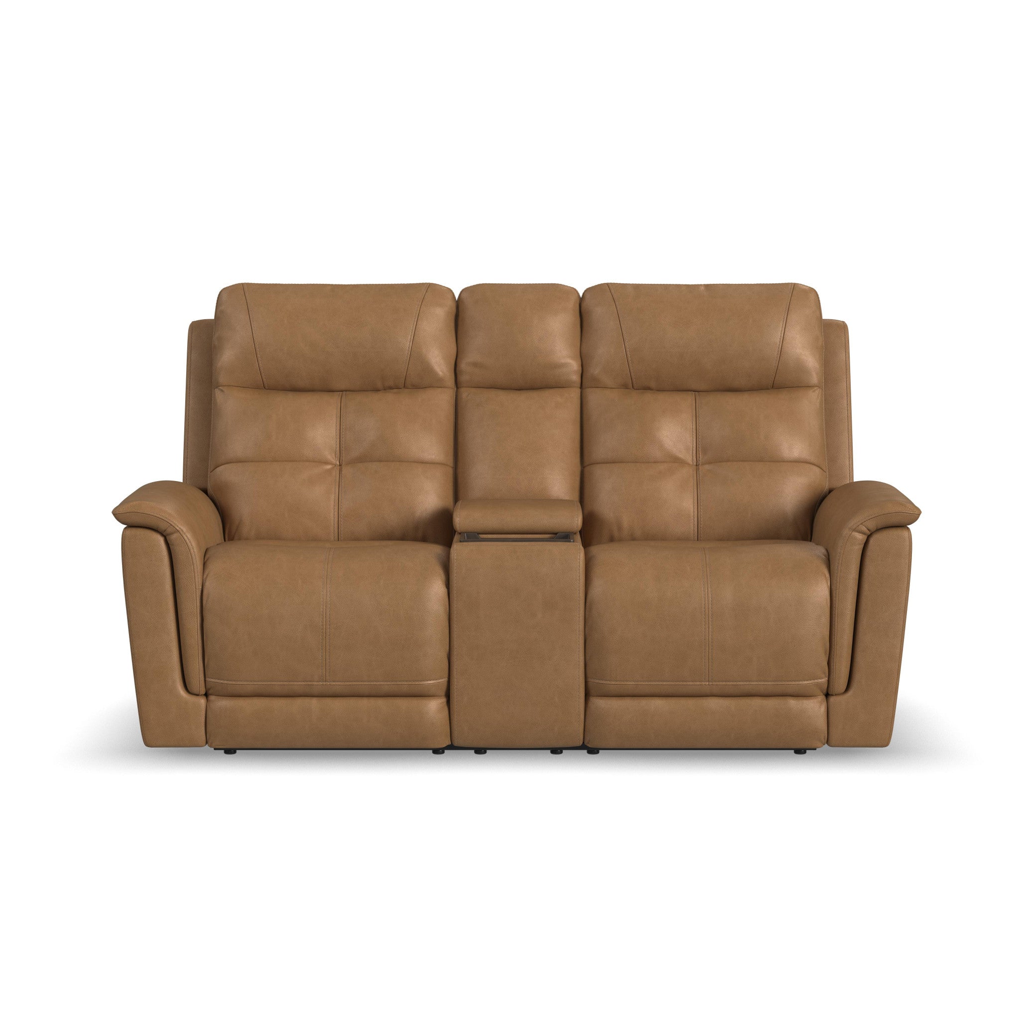 Ranger Leather Power Reclining Loveseat with Console, Power Headrest, Lumbar, Heat & Massage
