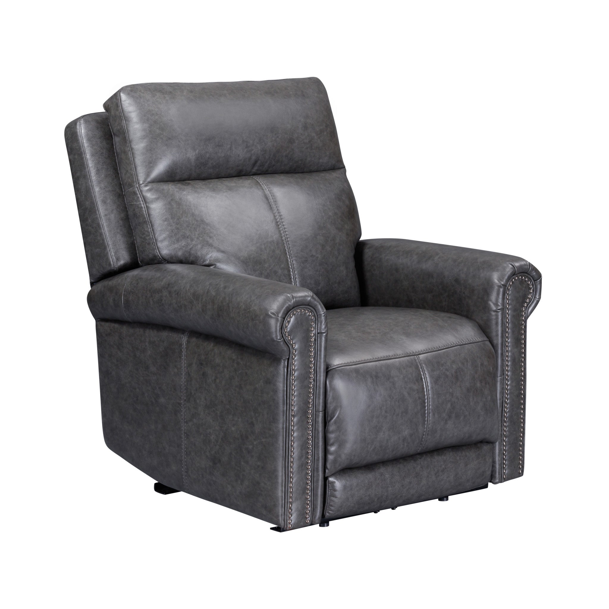 Alexander Leather Power Recliner with Power Headrest & Lumbar