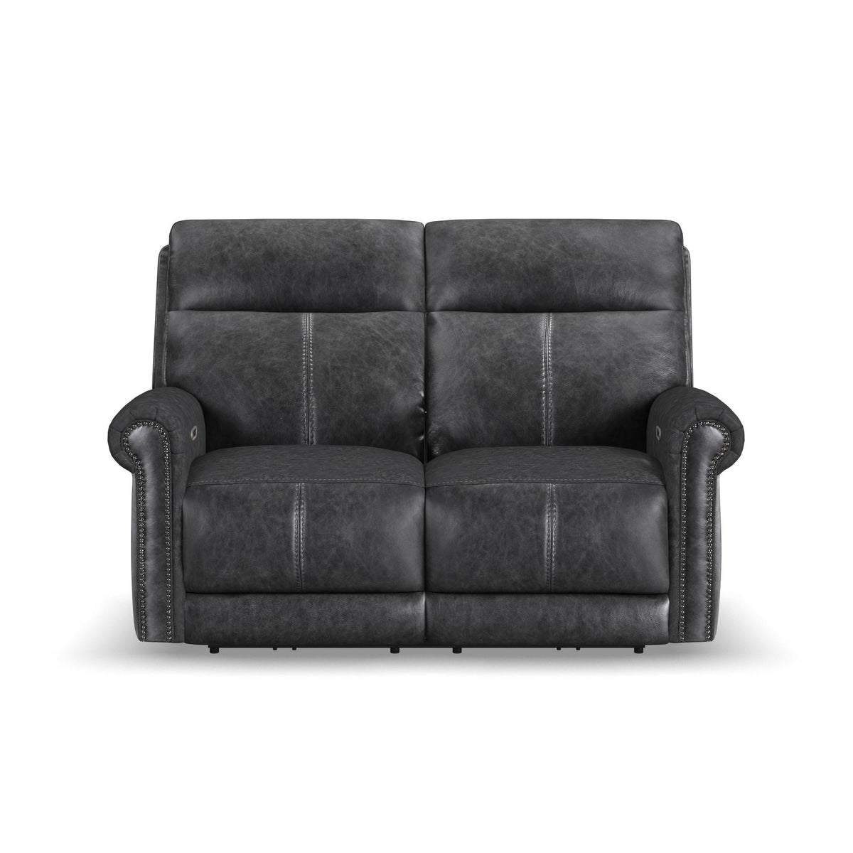 Alexander Leather Power Reclining Loveseat with Power Headrest & Lumbar