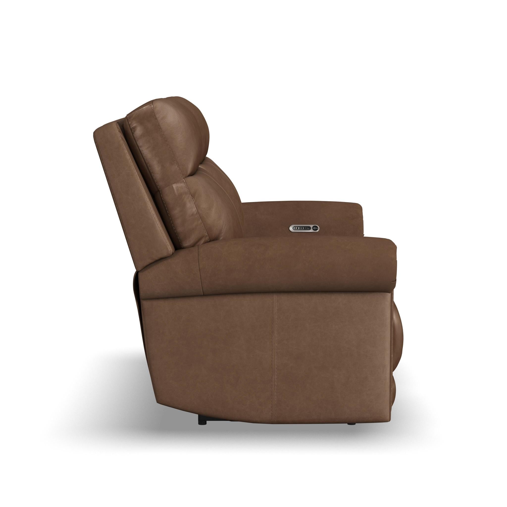 Alexander Leather Power Reclining Loveseat with Power Headrest & Lumbar