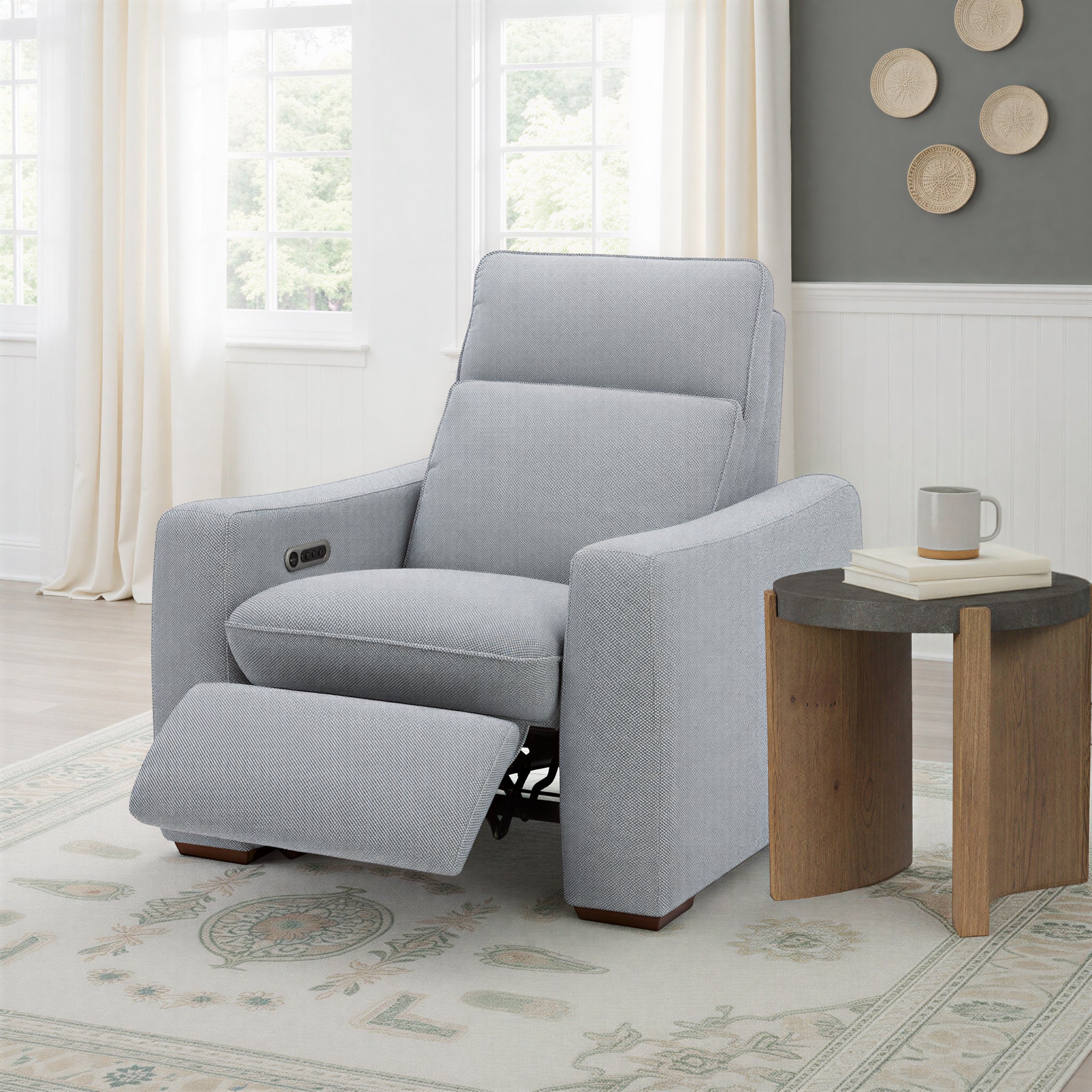Ava Fabric Power Recliner with Power Headrest & Lumbar