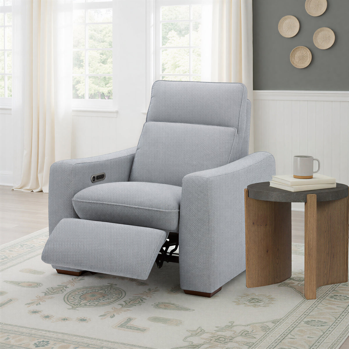 Ava Fabric Power Recliner with Power Headrest & Lumbar
