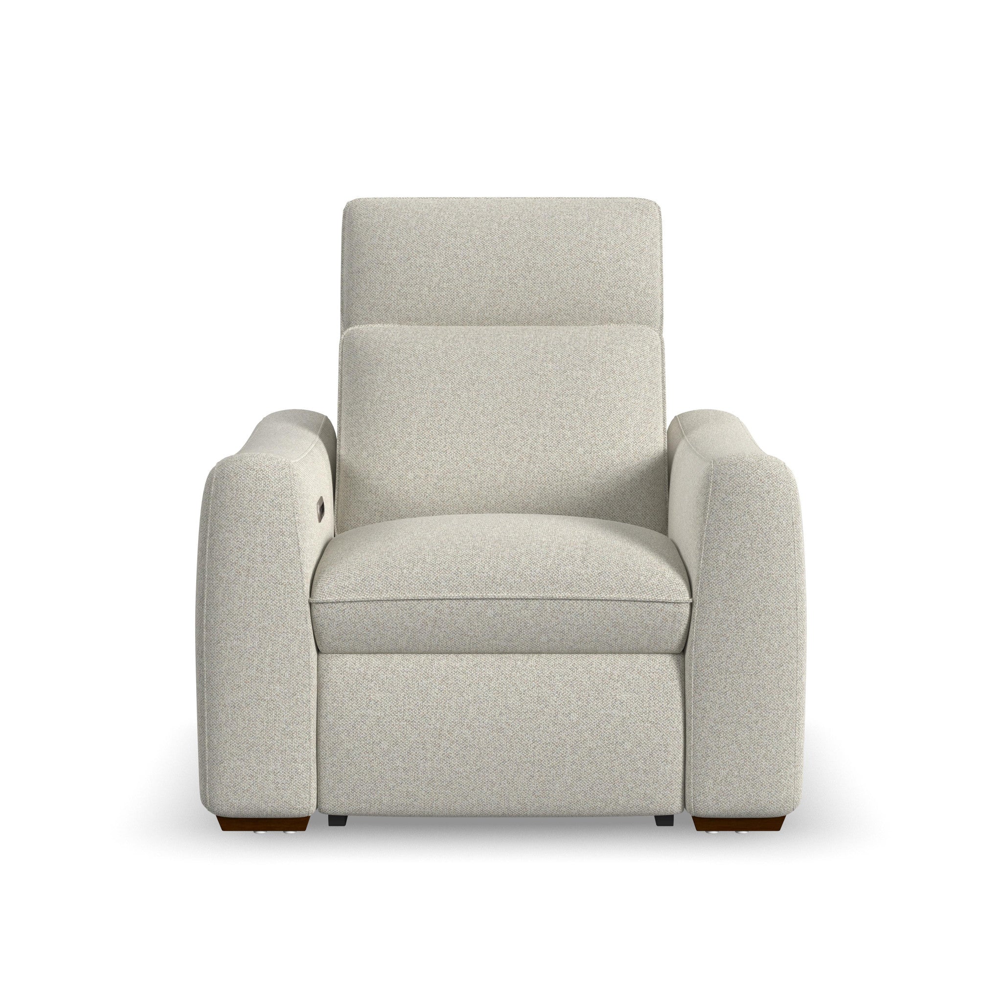 Ava Silver Sand Fabric Power Recliner with Power Headrest & Lumbar