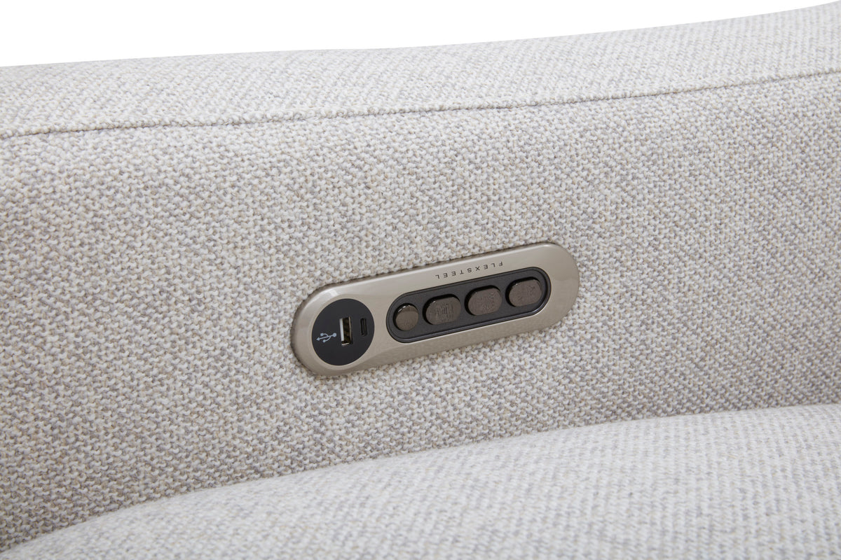 Ava Fabric Power Recliner with Power Headrest & Lumbar