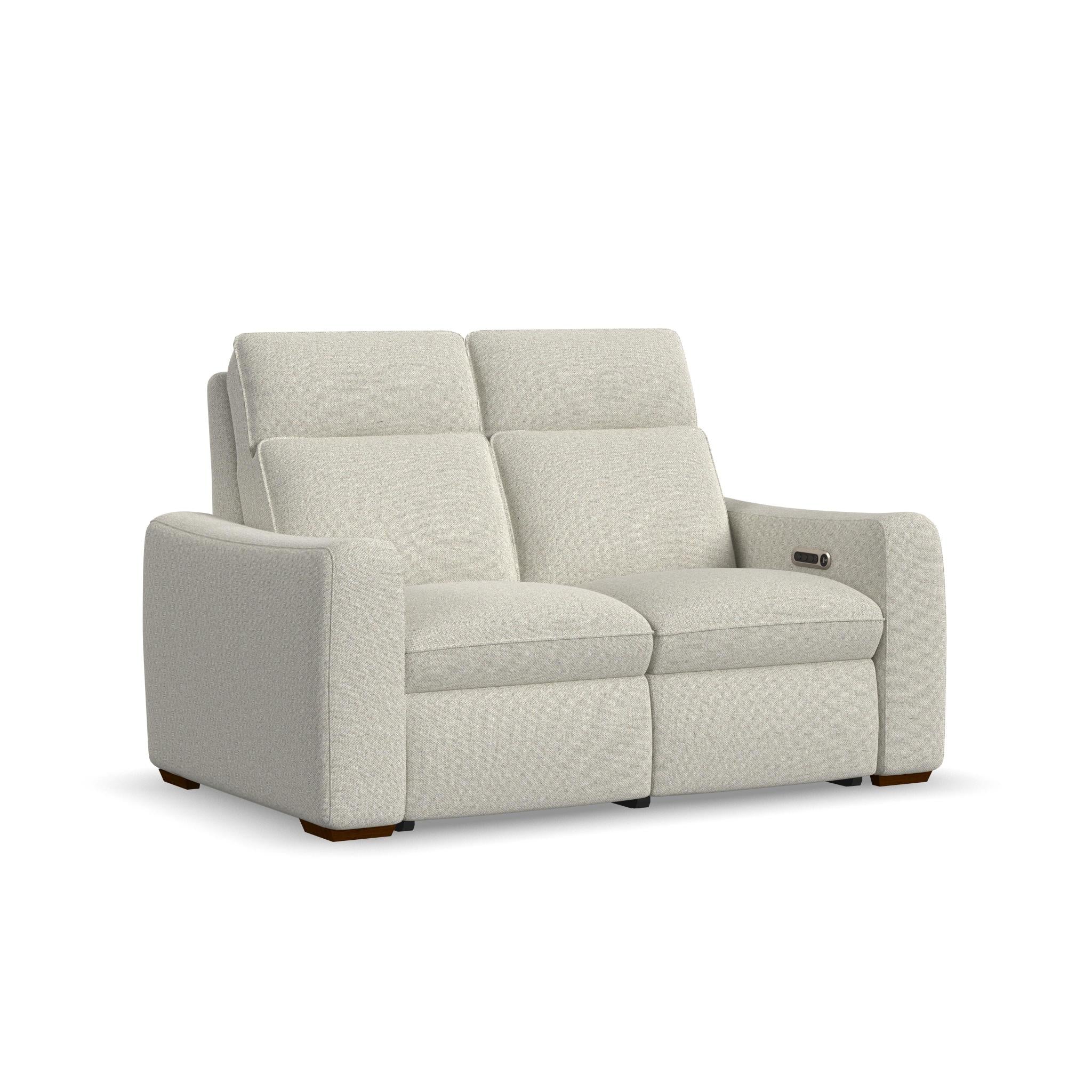 Ava Fabric Power Reclining Loveseat with Power Headrest & Lumbar