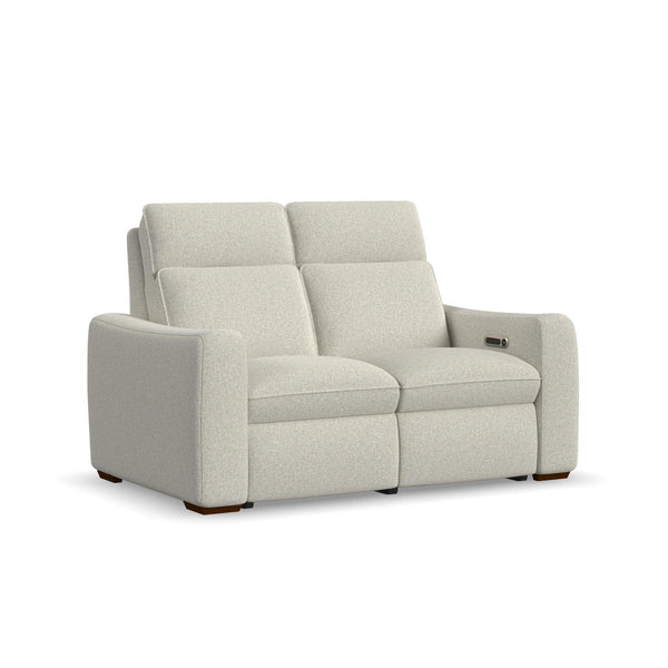 Ava Fabric Power Reclining Loveseat with Power Headrest & Lumbar