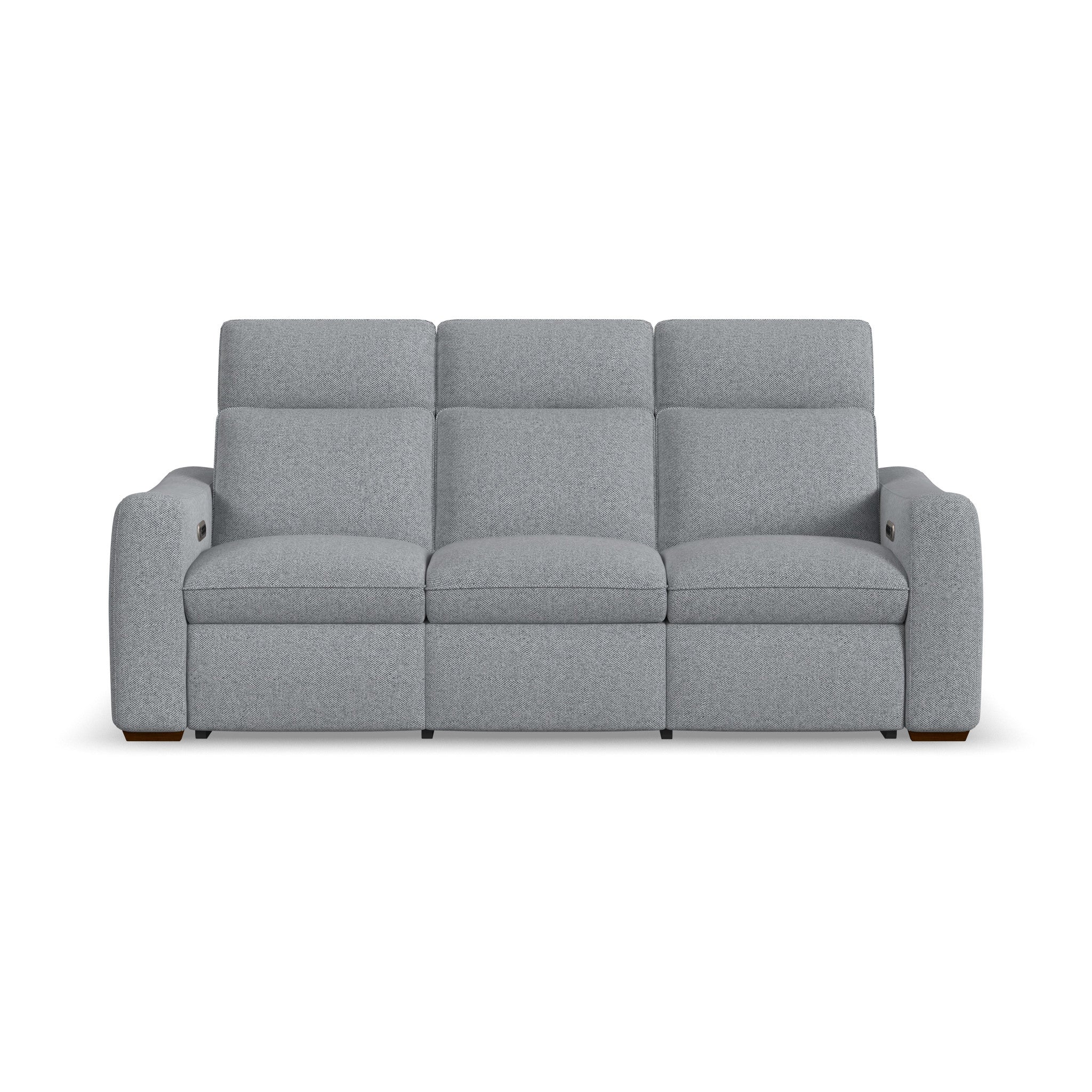 Ava Stonewash Fabric Power Reclining Sofa with Power Headrest & Lumbar