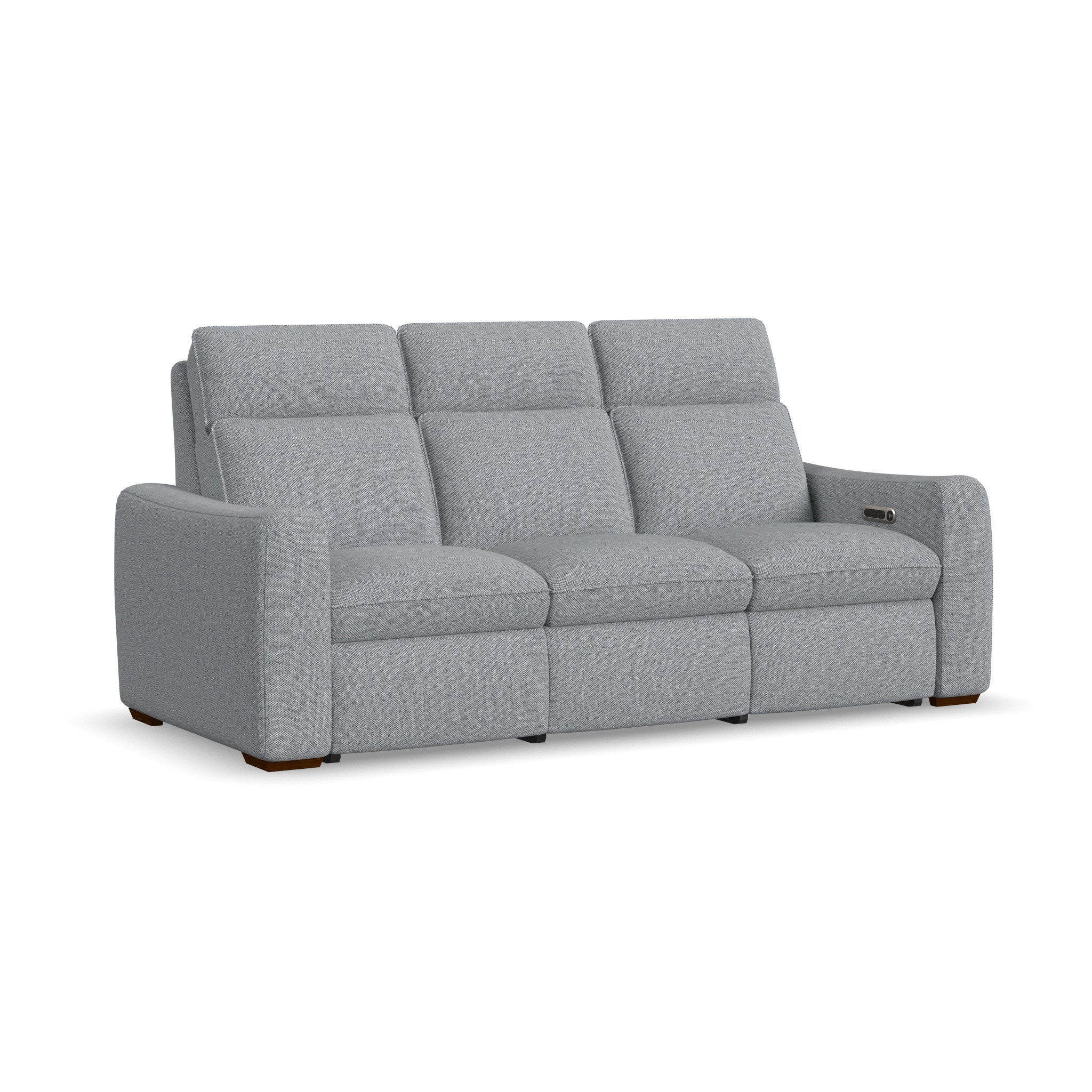 Ava Stonewash Fabric Power Reclining Sofa with Power Headrest & Lumbar