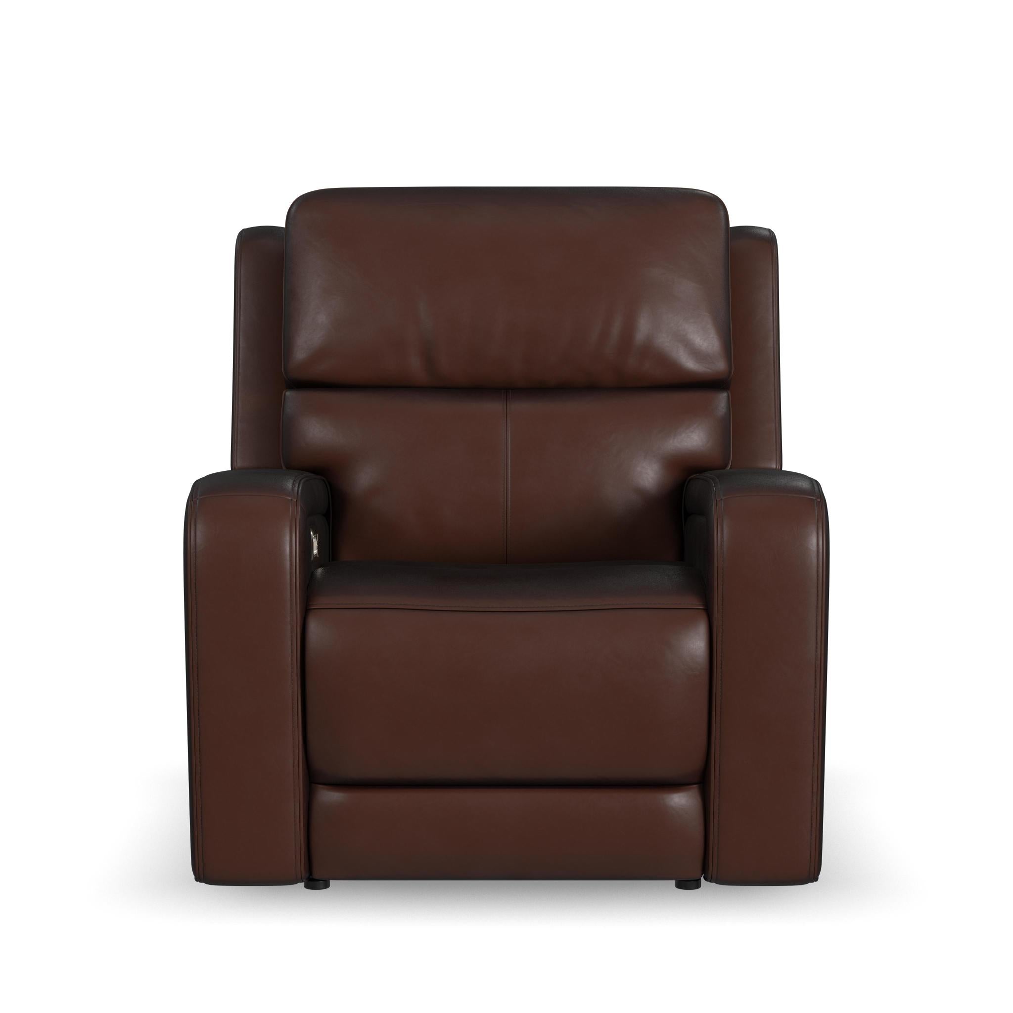 Oasis Leather Power Recliner with Power Headrest, Lumbar, Heat & Massage