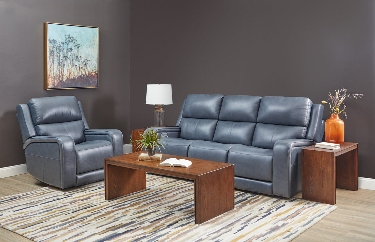 Oasis Leather Power Recliner with Power Headrest, Lumbar, Heat & Massage