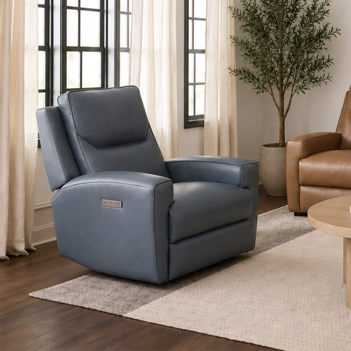 Argo Leather Power Recliner w/ Power Headrest & Lumbar