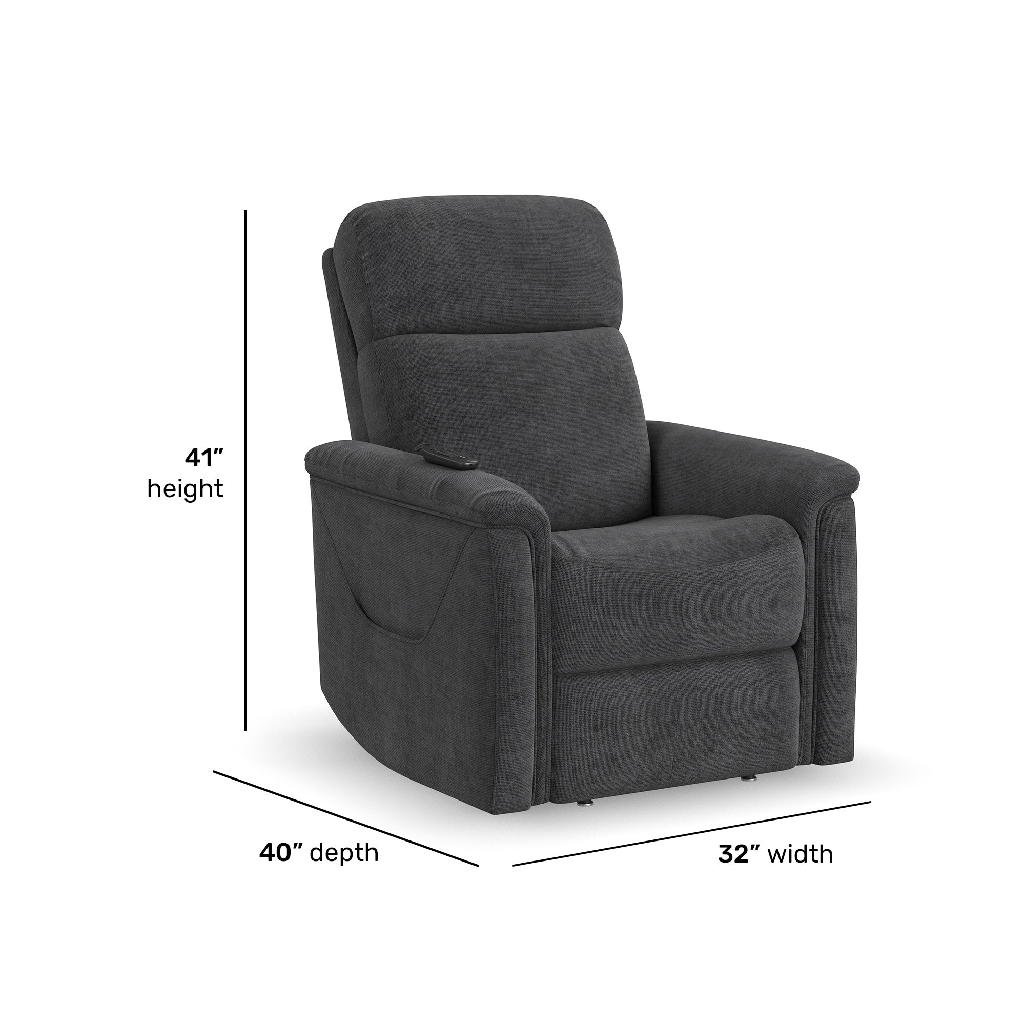 Luma Petite Fabric Petite Power Lift Recliner with Power Headrest, Lumbar, Heat & Massage