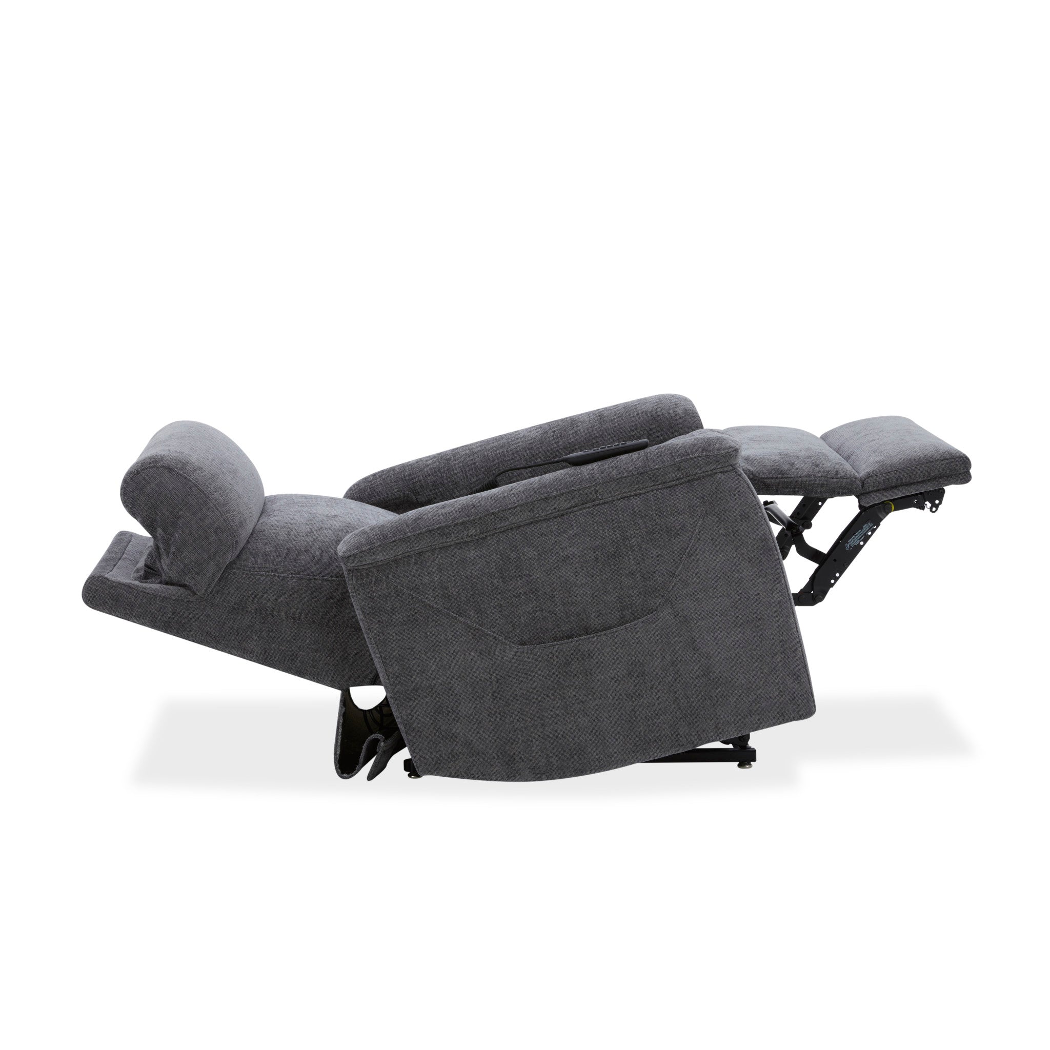 Luma Shadow Fabric Power Lift Recliner with Power Headrest, Lumbar, Heat & Massage