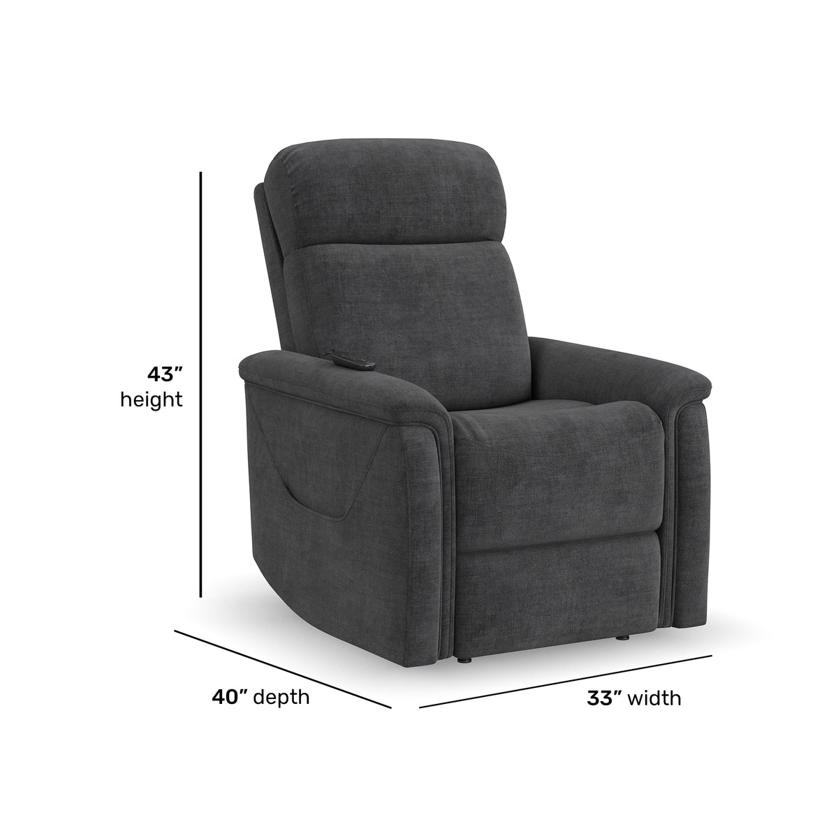 Luma Fabric Power Lift Recliner with Power Headrest, Lumbar, Heat & Massage