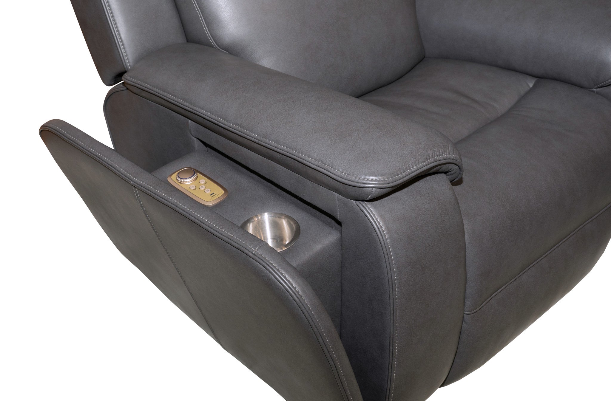 Ziggy Leather Power Recliner with Power Headrest, Lumbar, Heat & Massage