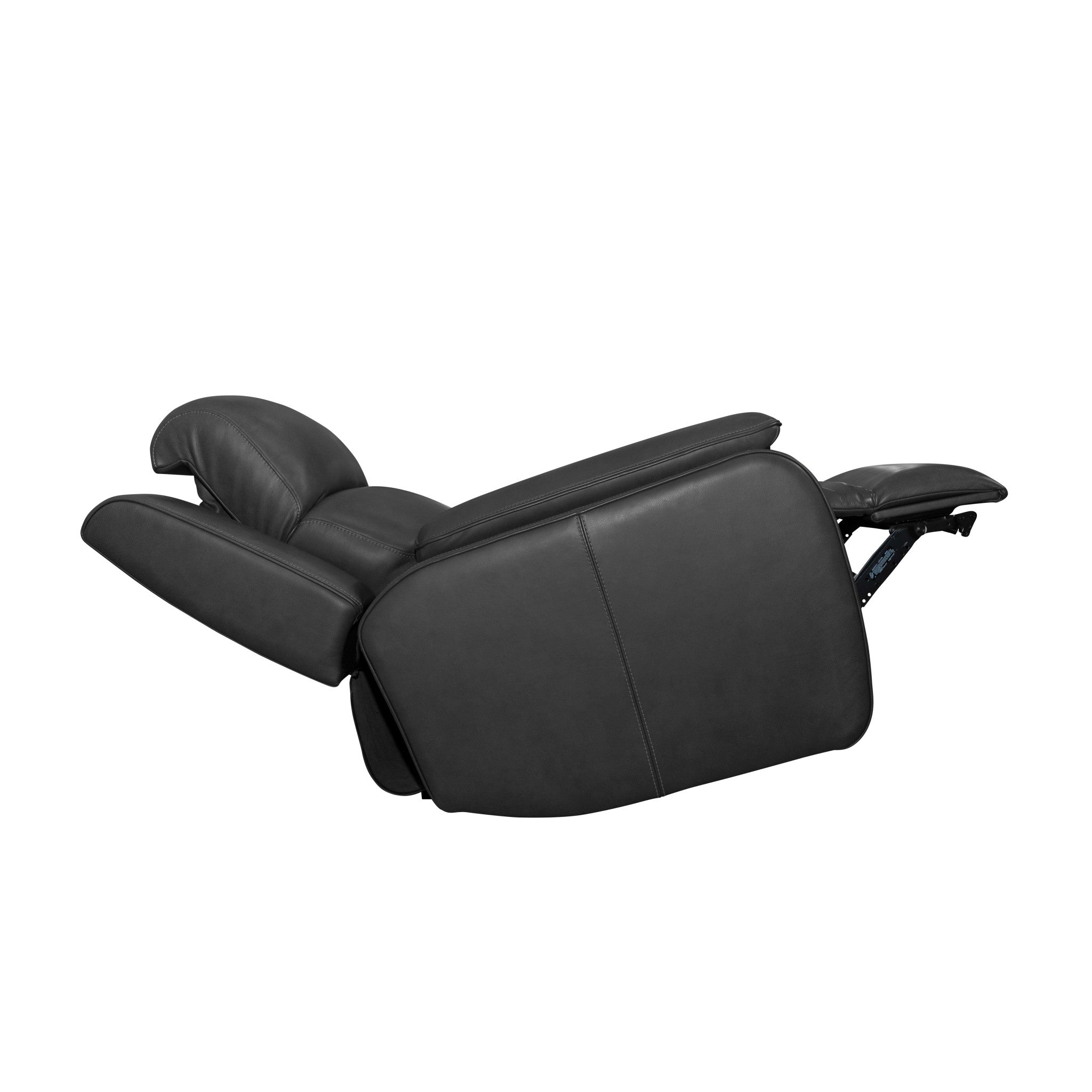 Ziggy Iron Leather Power Recliner with Power Headrest, Lumbar, Heat & Massage