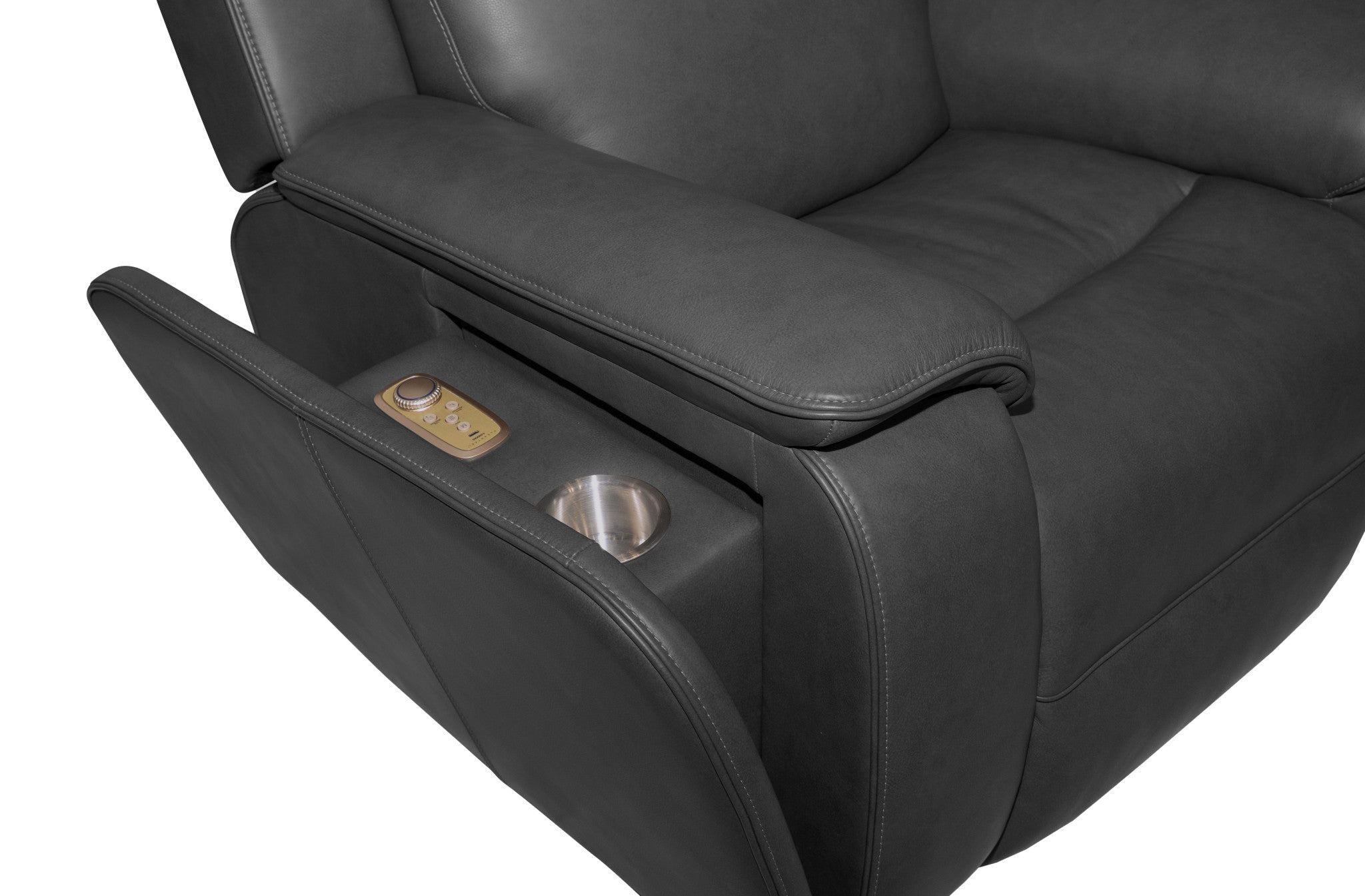 Ziggy Leather Power Recliner with Power Headrest, Lumbar, Heat & Massage