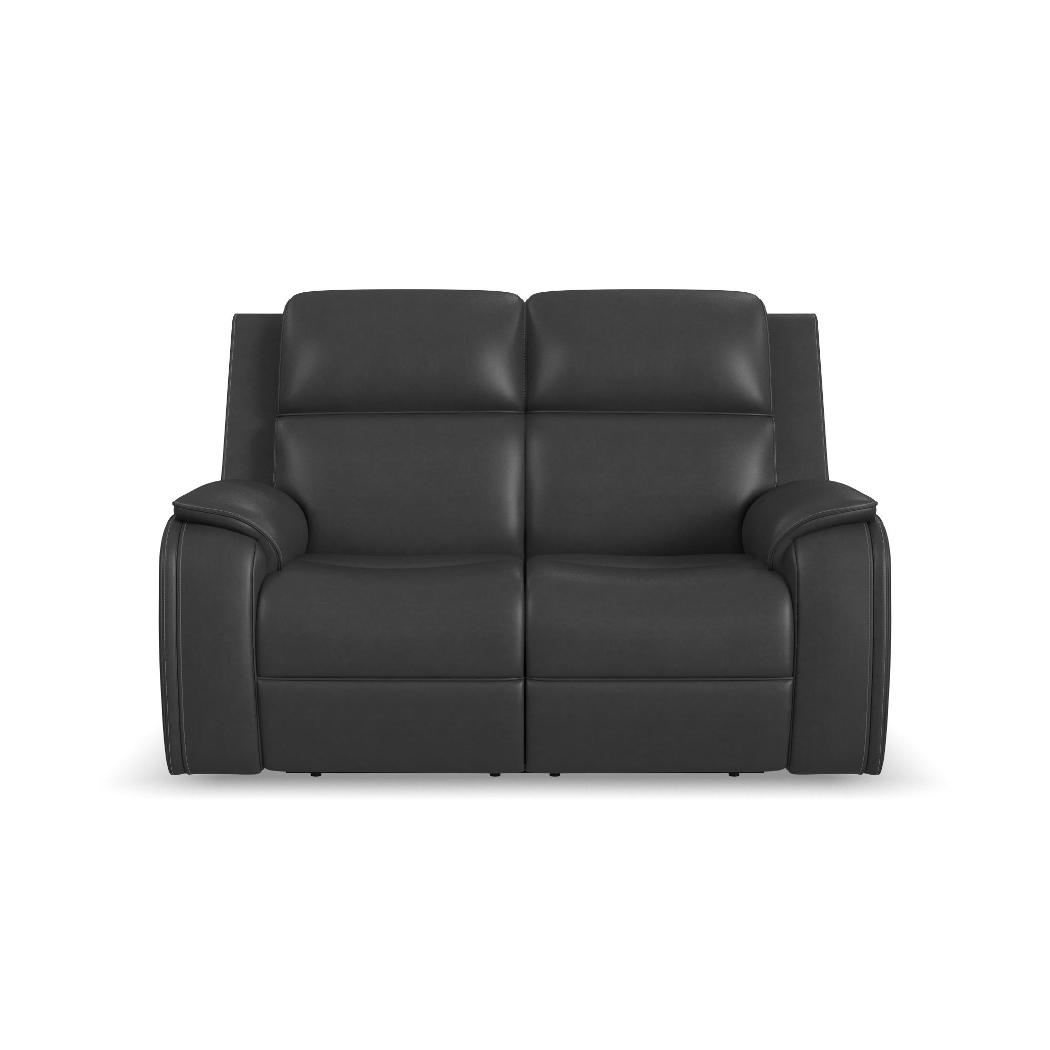 Ziggy Leather Power Reclining Loveseat with Power Headrest, Lumbar, Heat & Massage