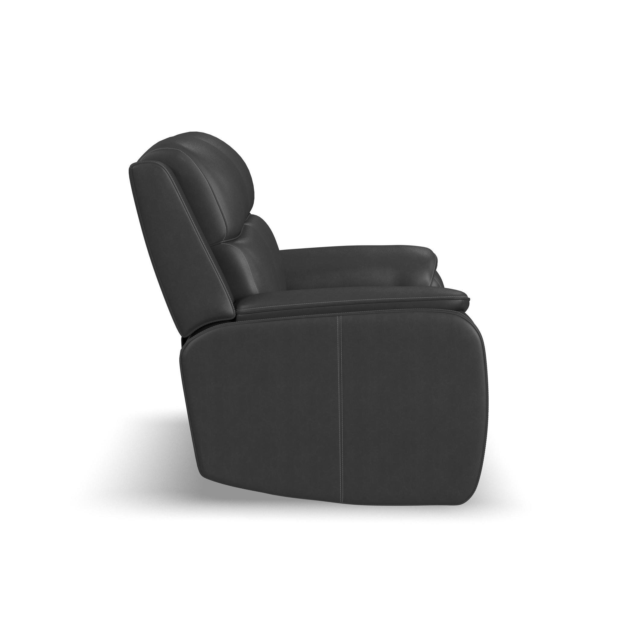 Ziggy Leather Power Reclining Loveseat with Power Headrest, Lumbar, Heat & Massage