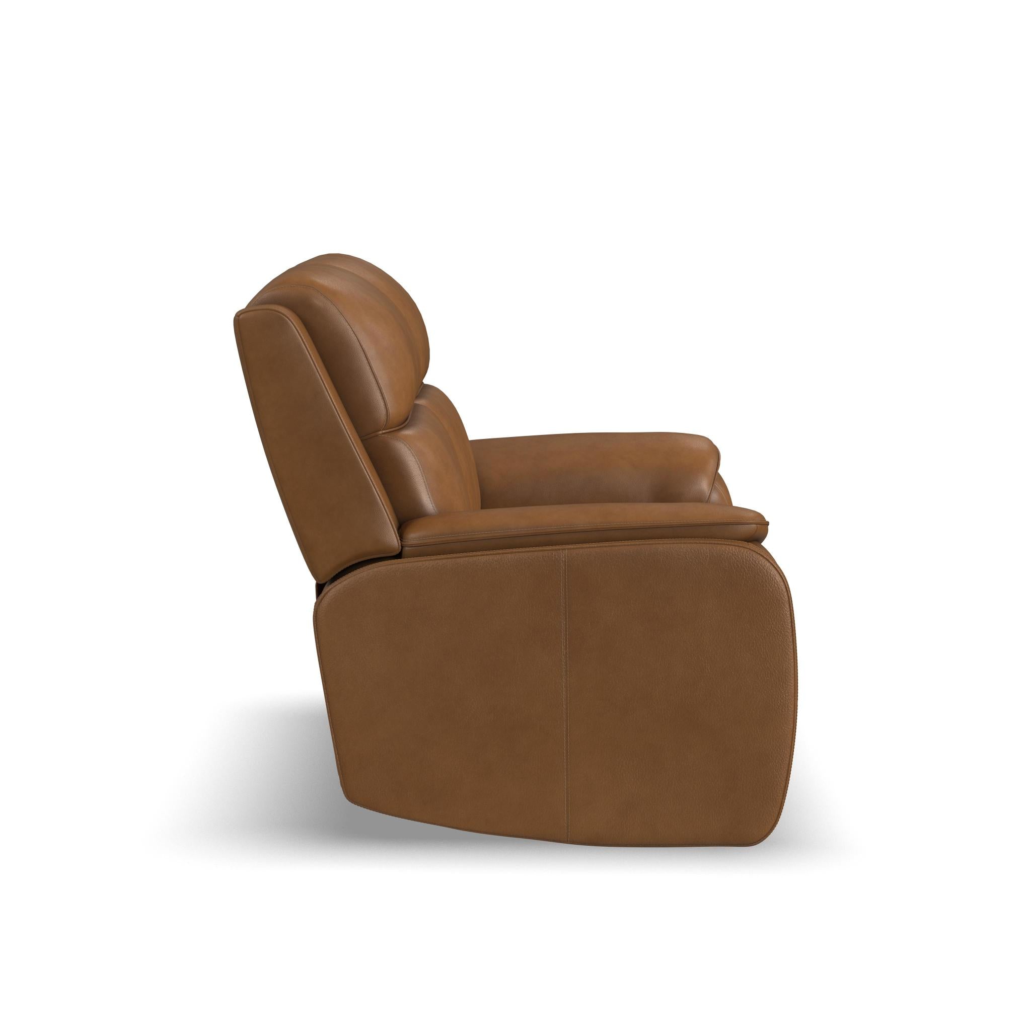 Ziggy Leather Power Reclining Loveseat with Power Headrest, Lumbar, Heat & Massage
