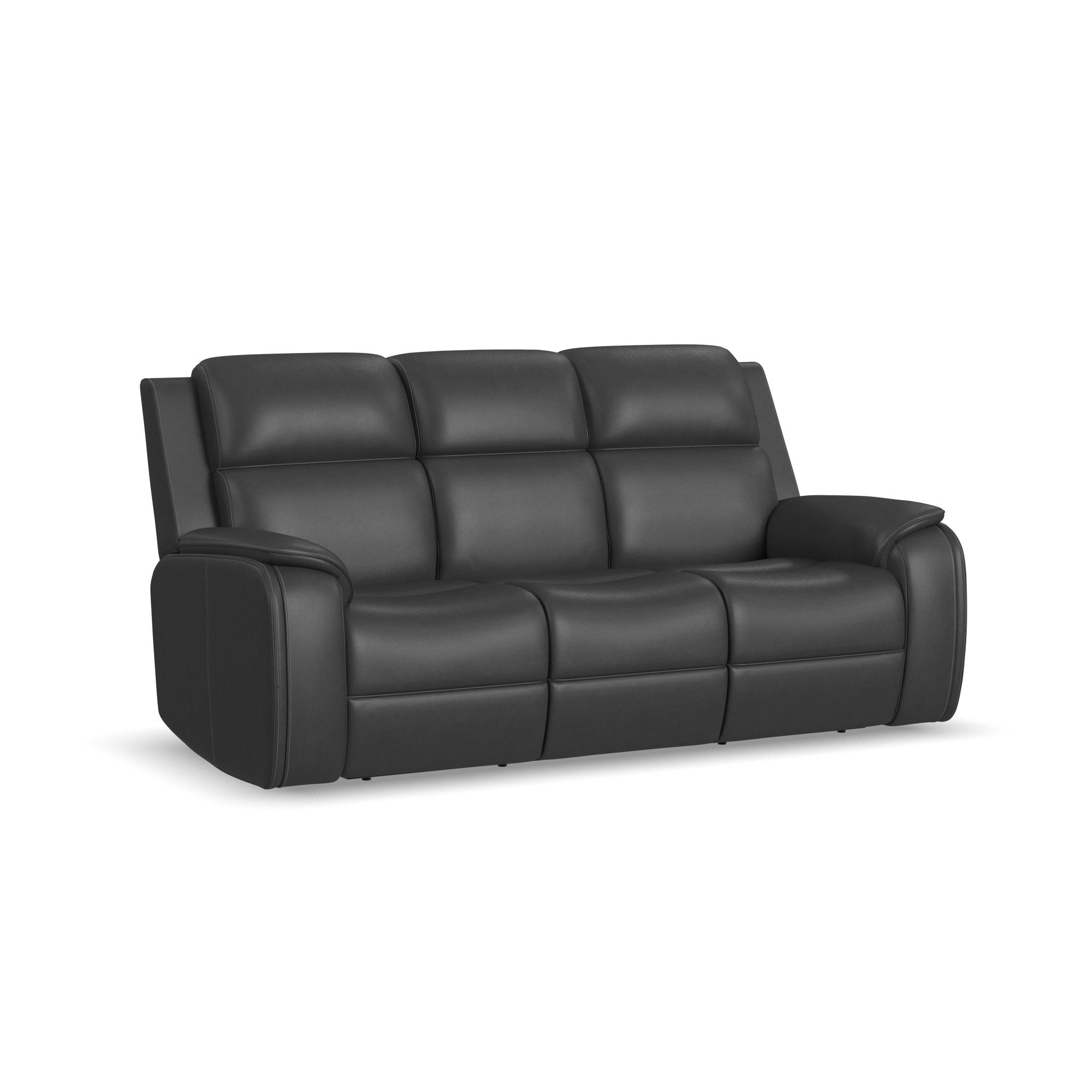 Ziggy Leather Power Reclining Sofa with Power Headrest, Lumbar, Heat & Massage