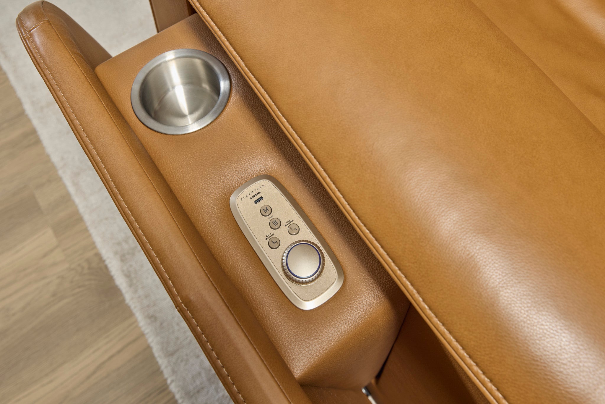 Ziggy Leather Power Reclining Sofa with Power Headrest, Lumbar, Heat & Massage