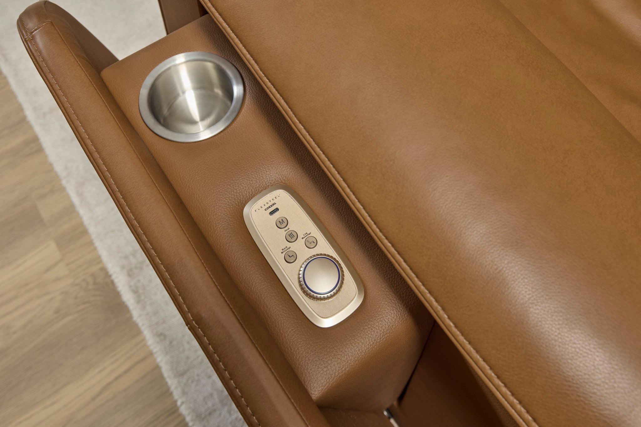 Ziggy Leather Power Reclining Sofa with Power Headrest, Lumbar, Heat & Massage