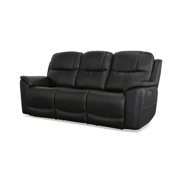 Crew Leather Power Reclining Sofa with Power Headrests & Lumbar