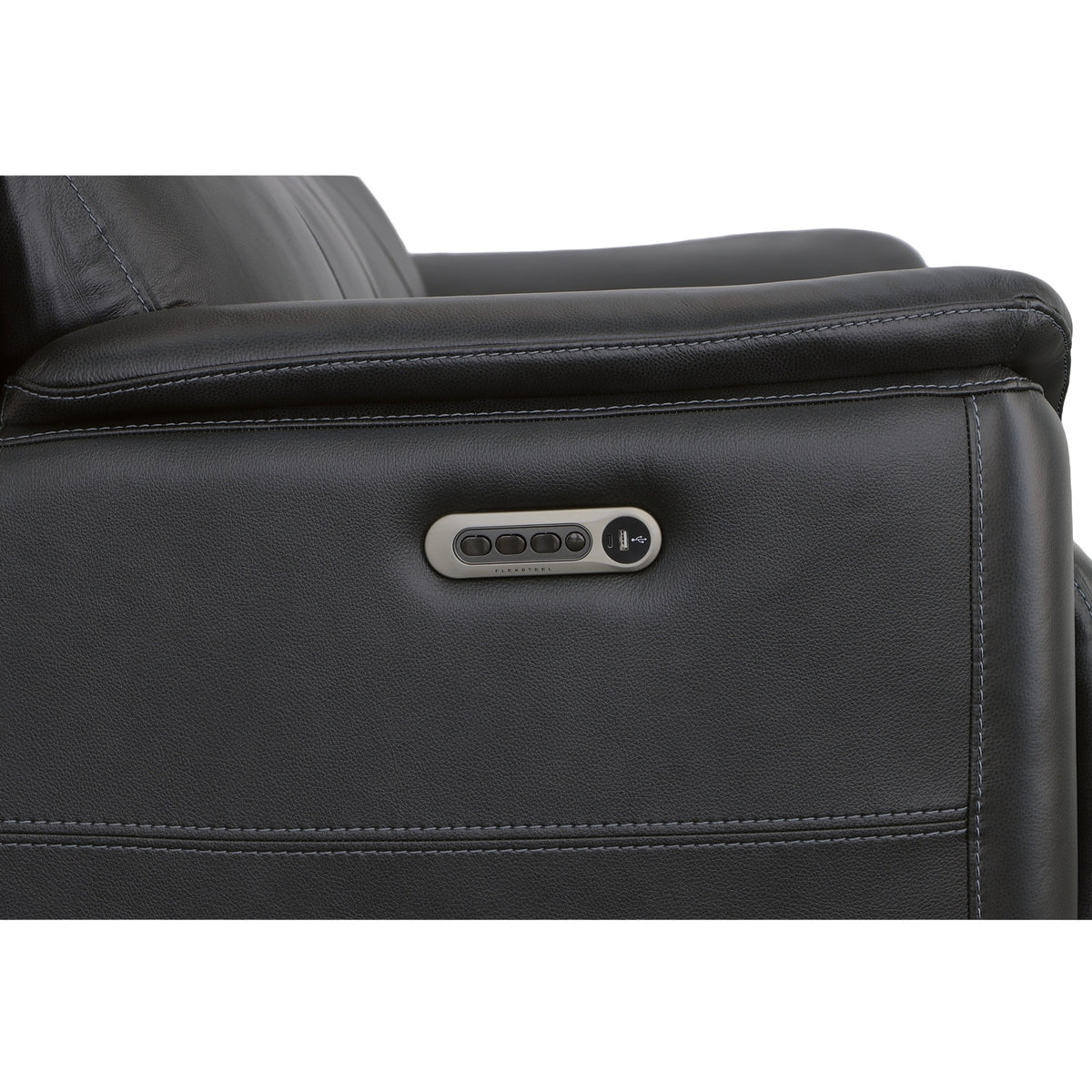 Crew Leather Power Reclining Sofa with Power Headrests & Lumbar
