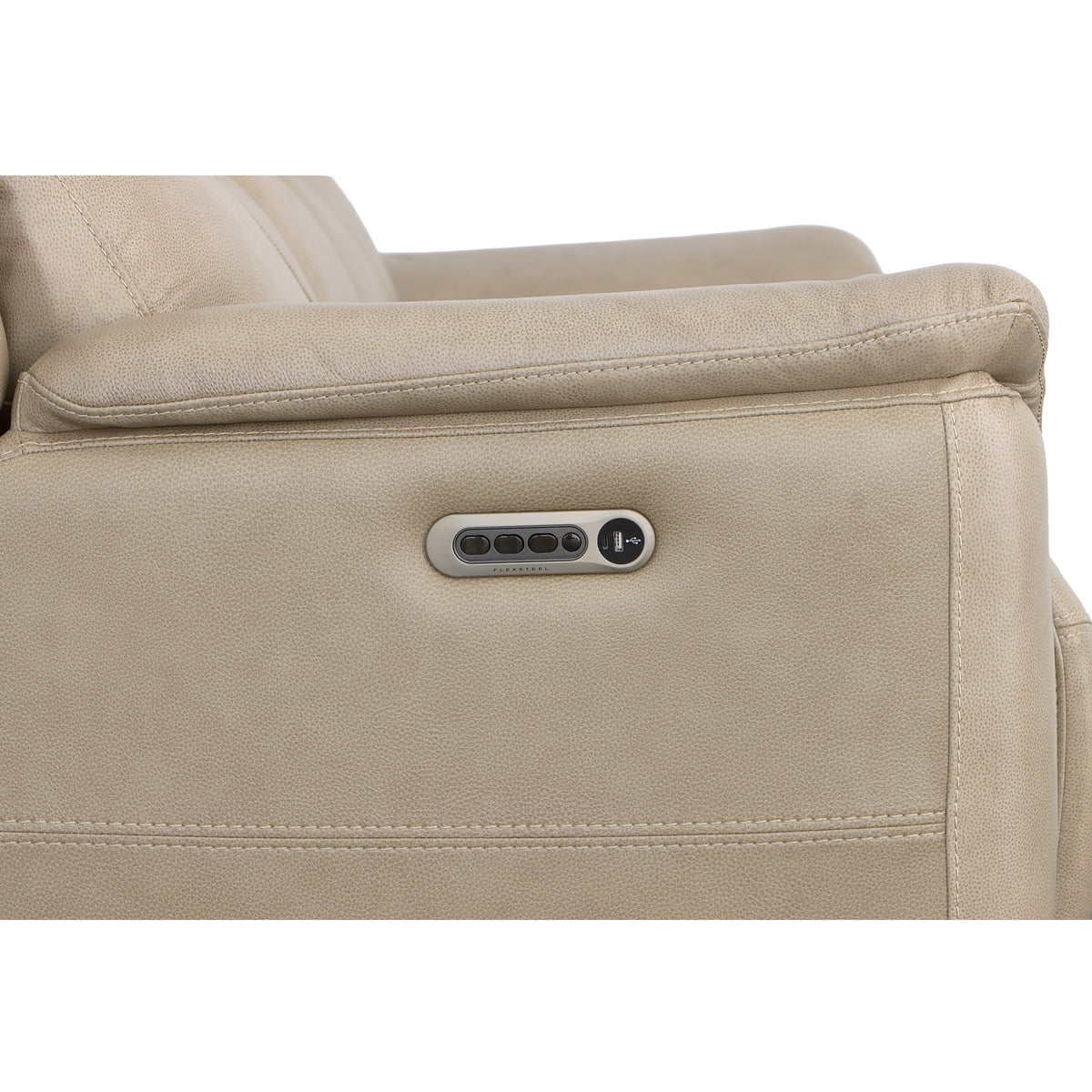 Crew Leather Power Reclining Sofa with Power Headrests & Lumbar