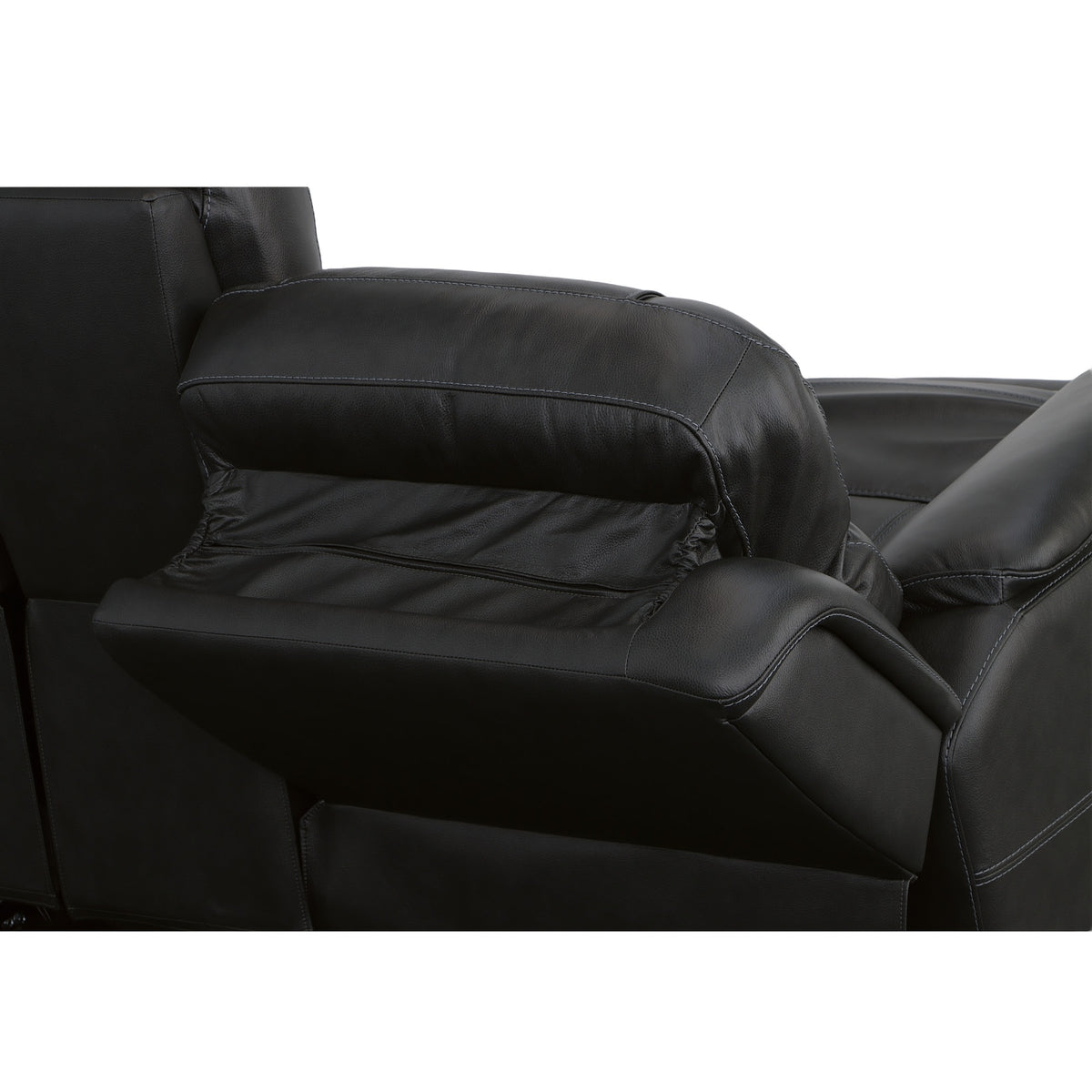 Crew Leather Power Reclining Loveseat with Console, Power Headrests & Lumbar