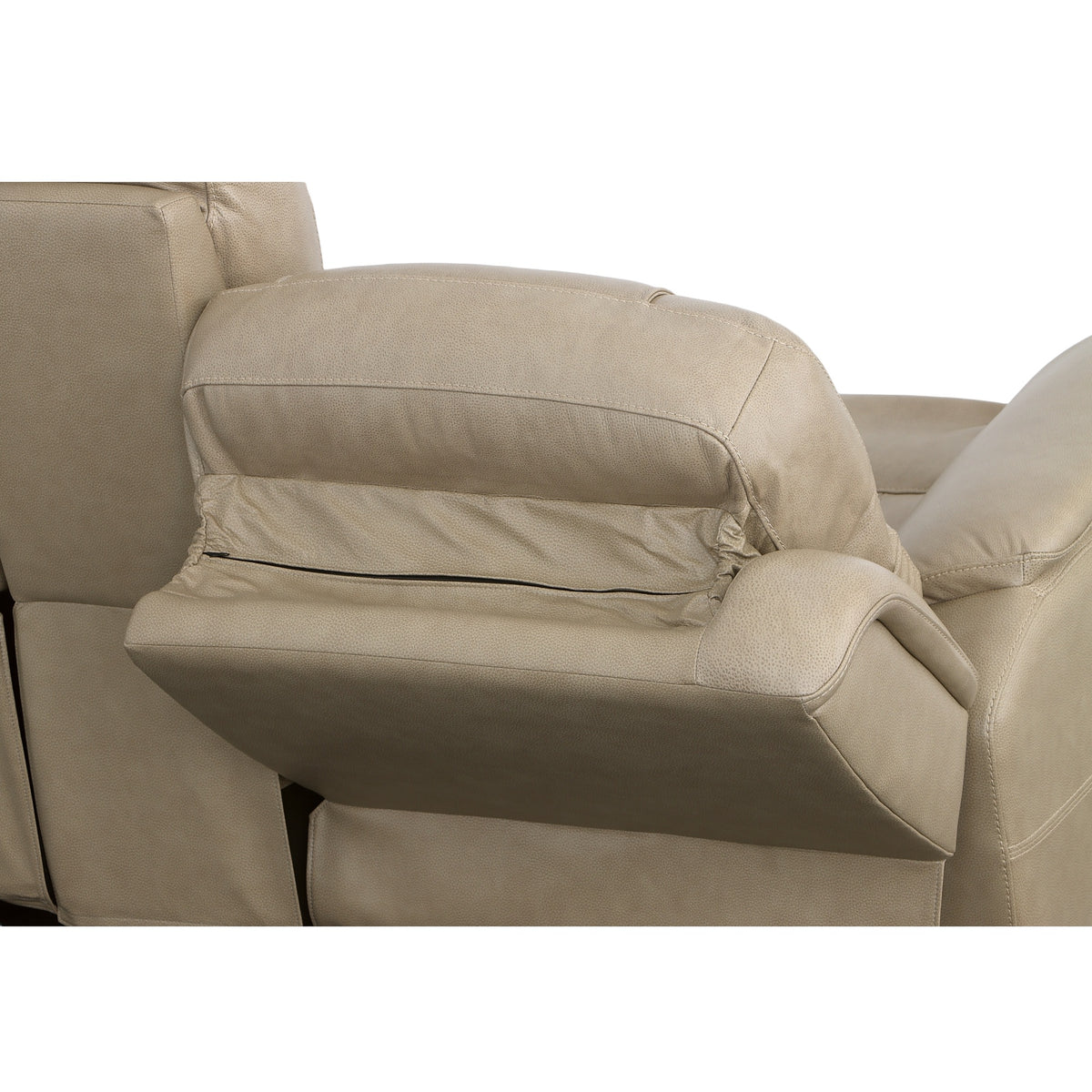 Crew Leather Power Reclining Loveseat with Console, Power Headrests & Lumbar
