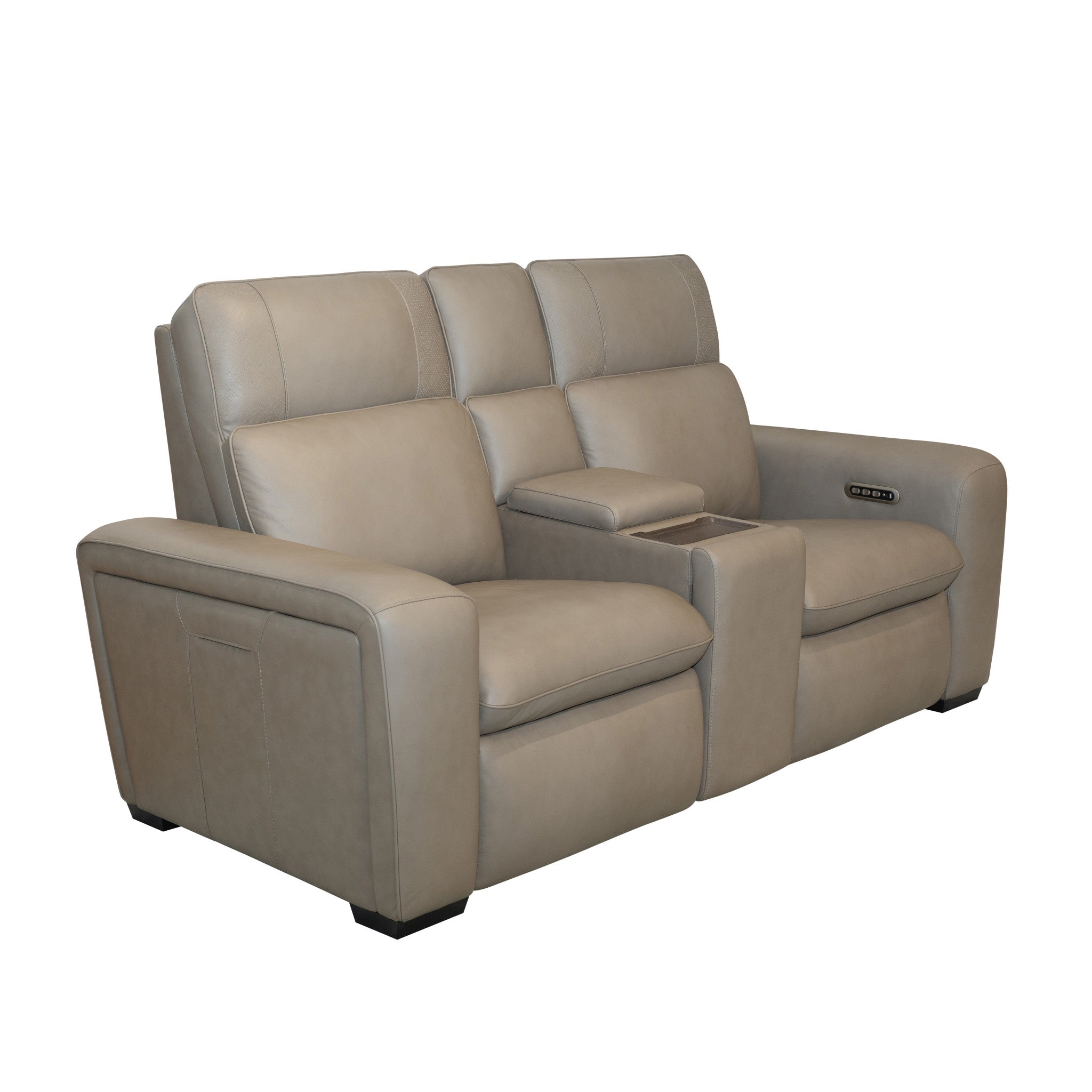 Sense Leather Power Reclining Loveseat with Console, Power Headrest, Lumbar & Pulse