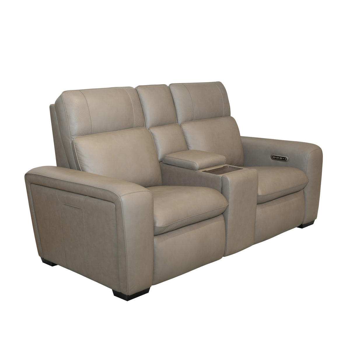 Sense Leather Power Reclining Loveseat with Console, Power Headrest, Lumbar & Pulse