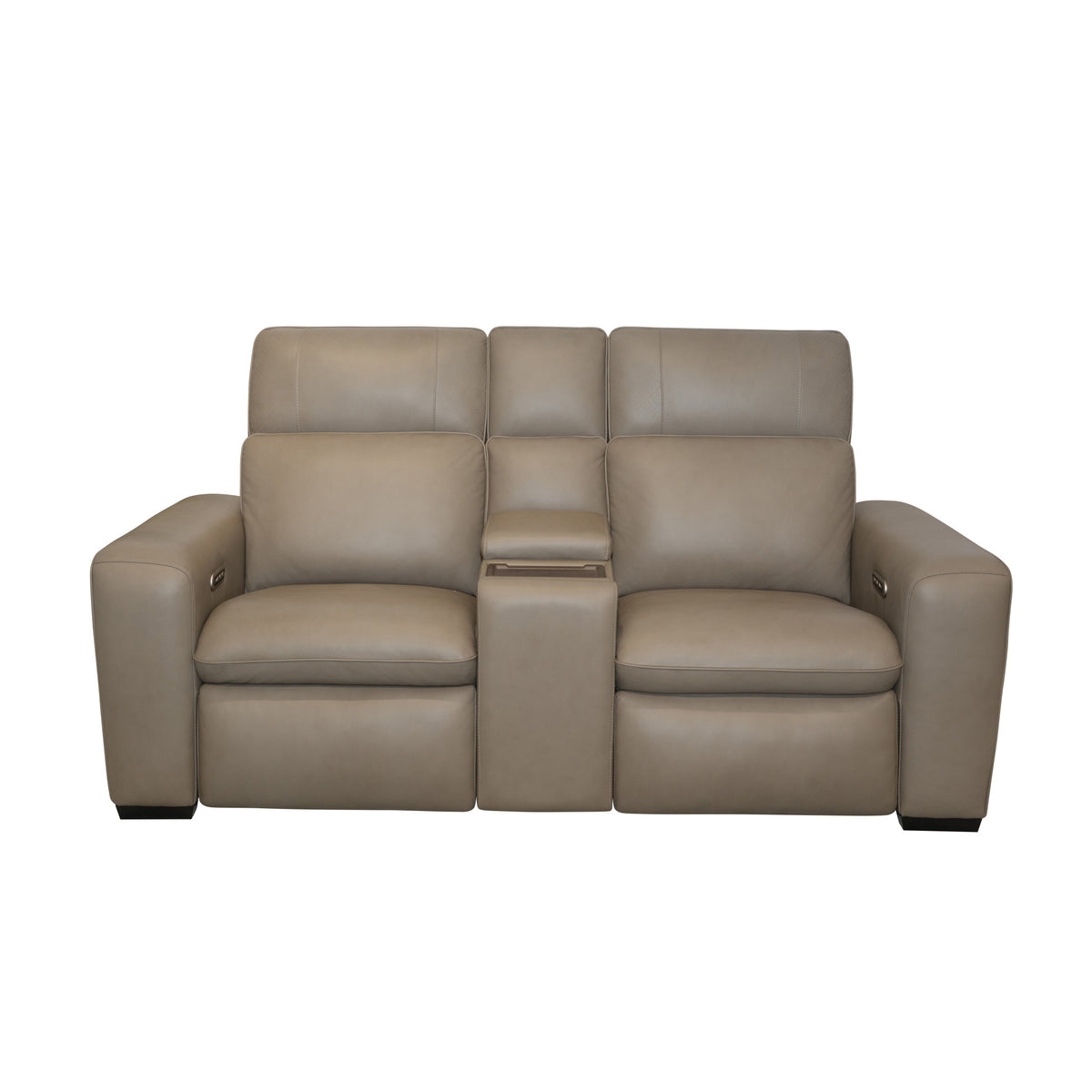 Sense Leather Power Reclining Loveseat with Console, Power Headrest, Lumbar & Pulse
