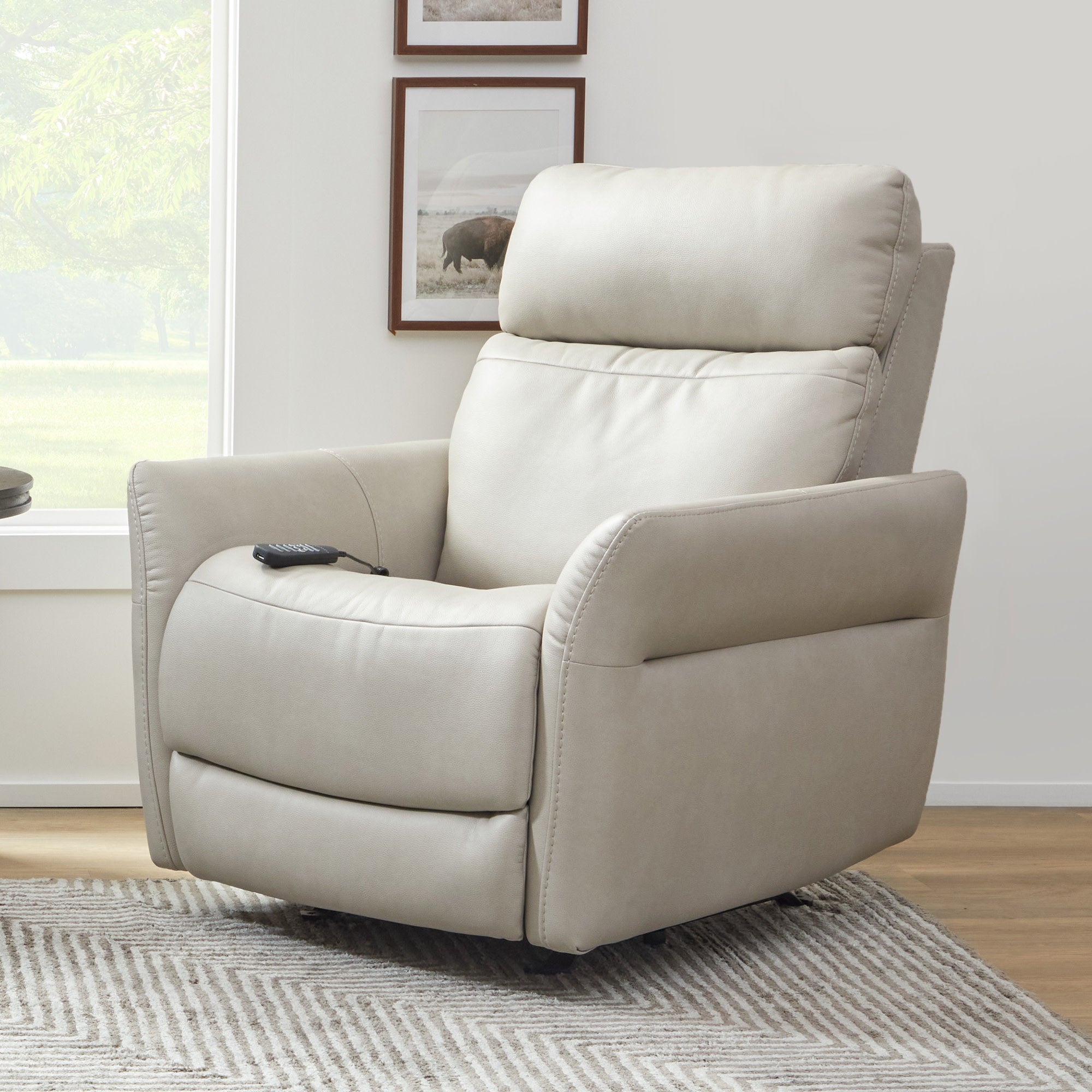 Artemis Fabric Power Rocking Recliner with Power Headrest, Lumbar, Heat & Massage